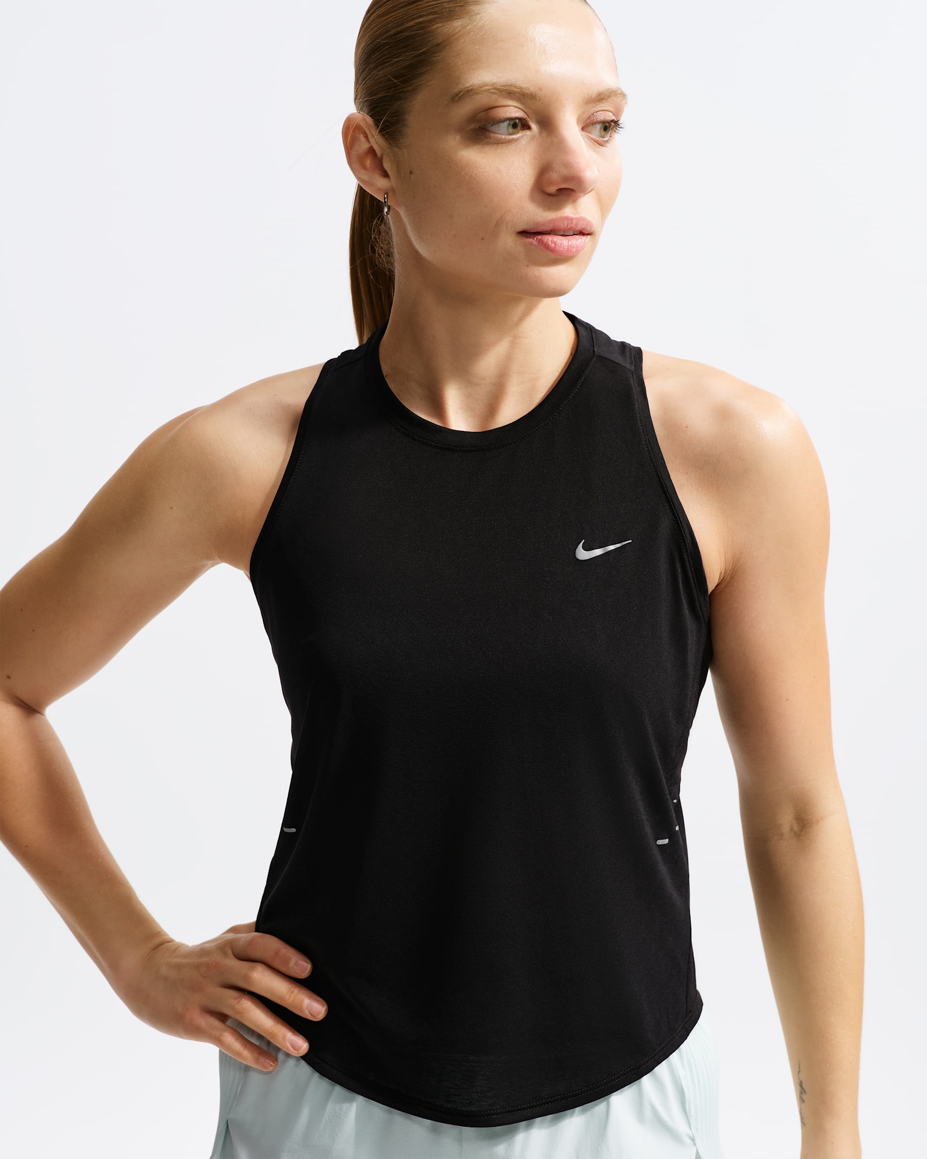 Nike Swift Breathe Women's Dri-FIT Running Tank Top - Black/Black/White