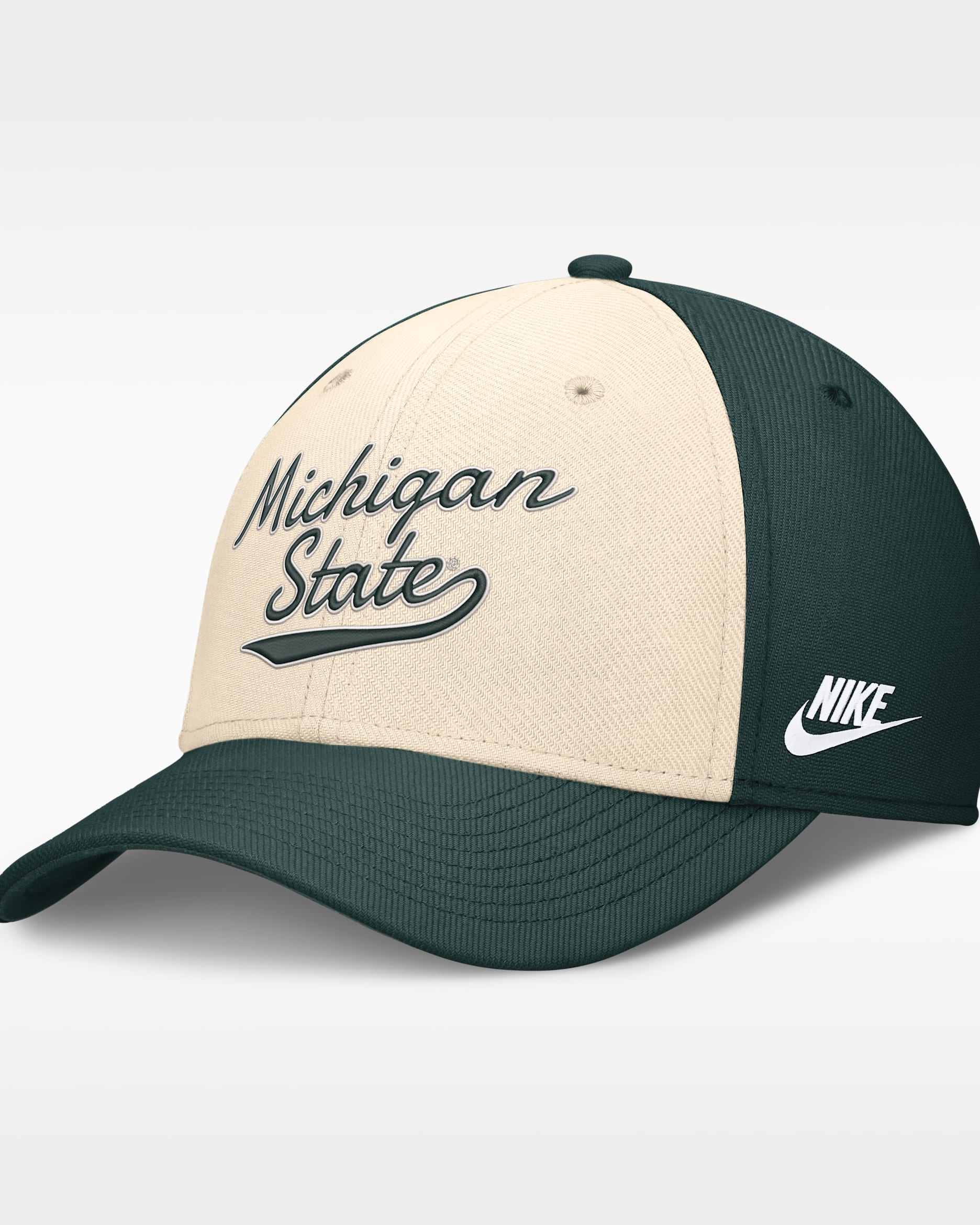 Michigan State Legacy Men's Nike Dri-FIT College Hat - Natural/Forest Green