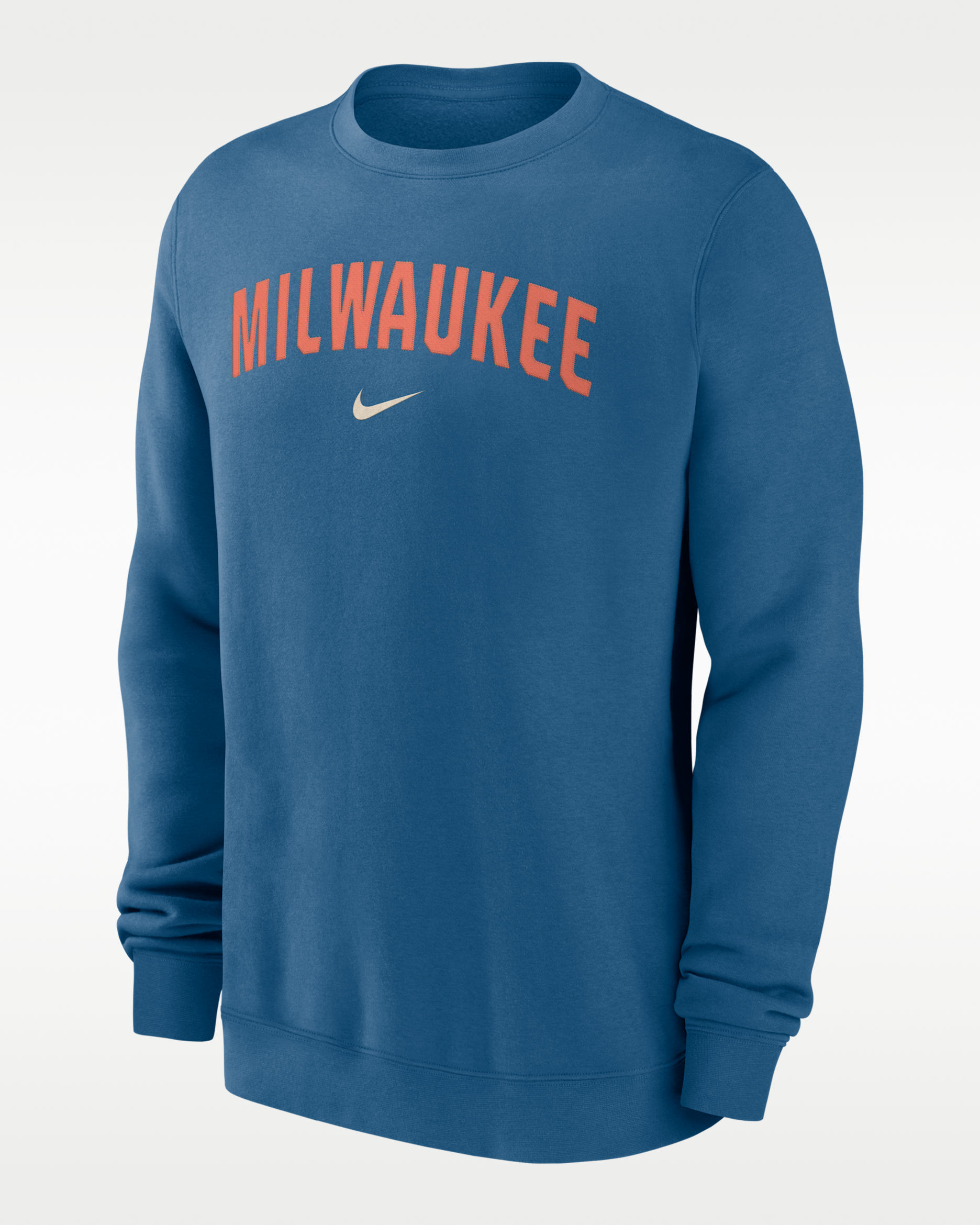 Milwaukee Brewers 2-Hit Men's Nike MLB Pullover Crew - Blue