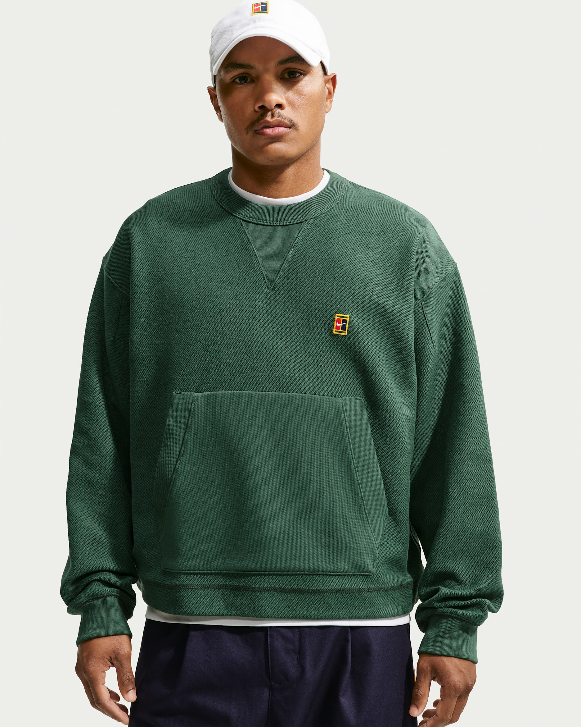 Nike Club Rules tröja i sweatshirttyg med rund hals för män - Fir/Sail