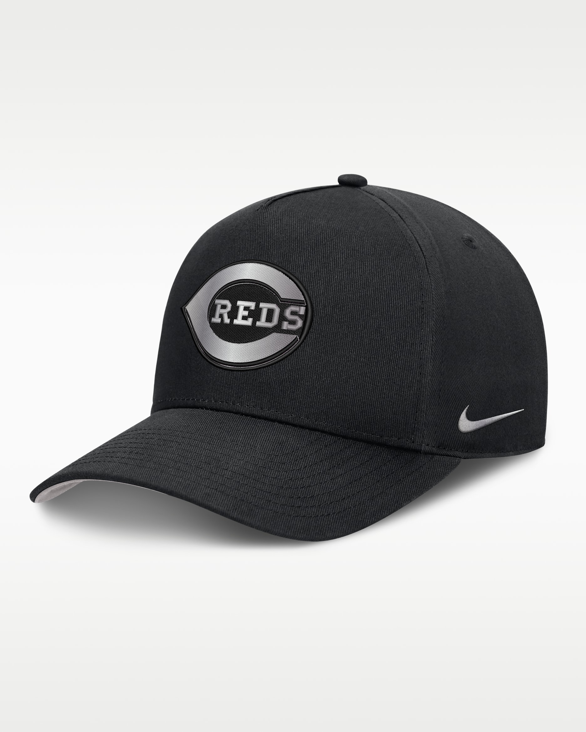 Cincinnati Reds Rise Men's Nike Dri-FIT MLB A-Frame Trucker Adjustable Hat - Black