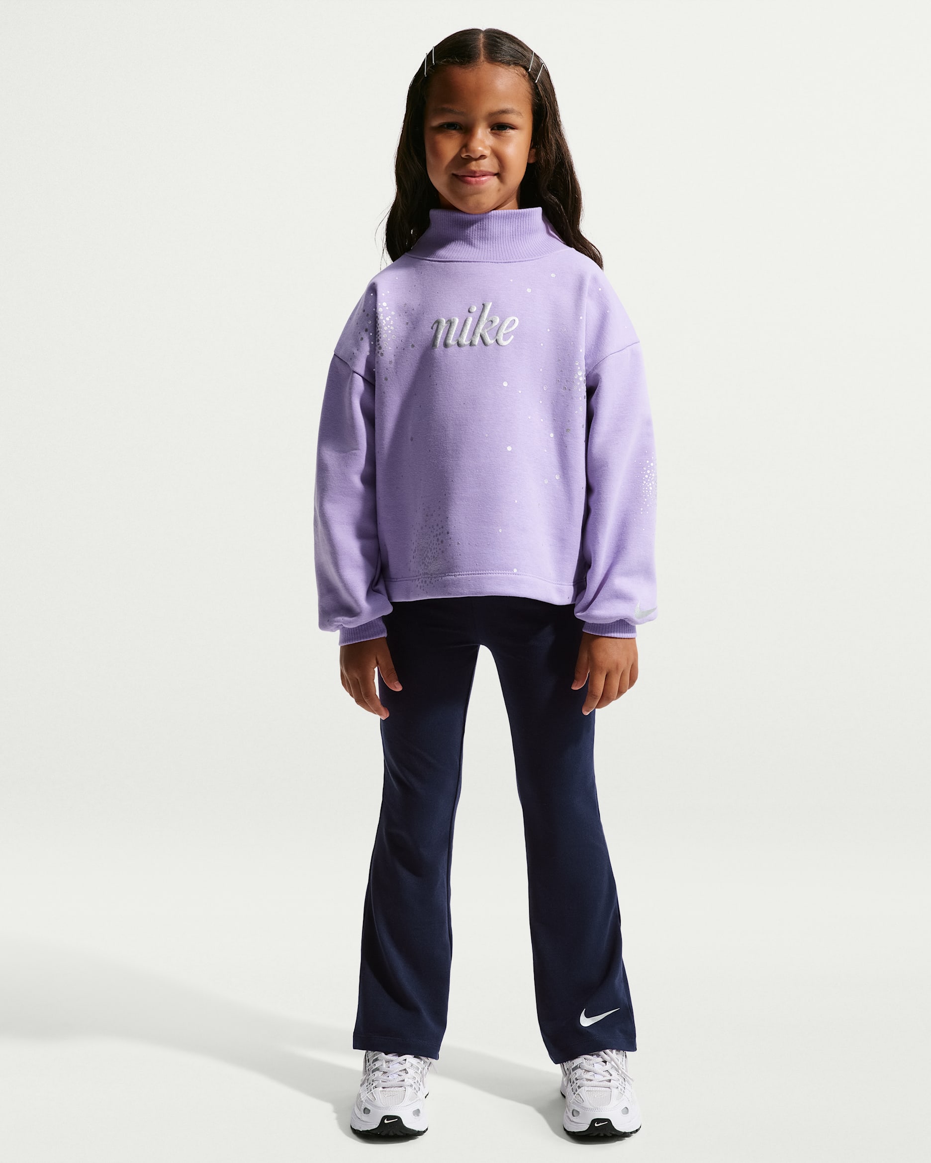 Nike Little Kids' Swoosh Sparkle 2-Piece Leggings Set - Purple Dynasty