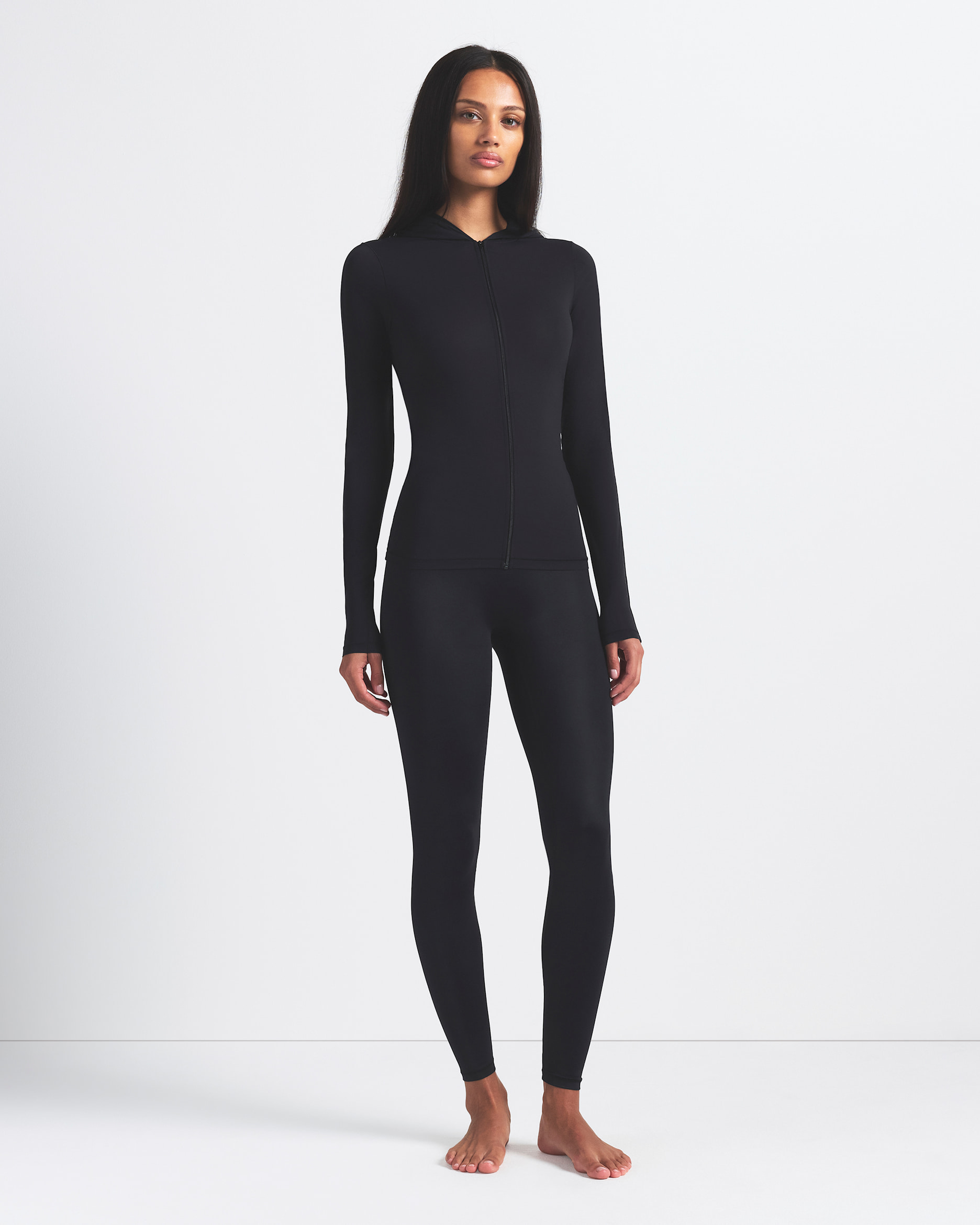 NikeSKIMS Satin Shine Women's High-Waisted Bonded 66cm (approx.) Leggings - NSKM Obsidian/NSKM Obsidian