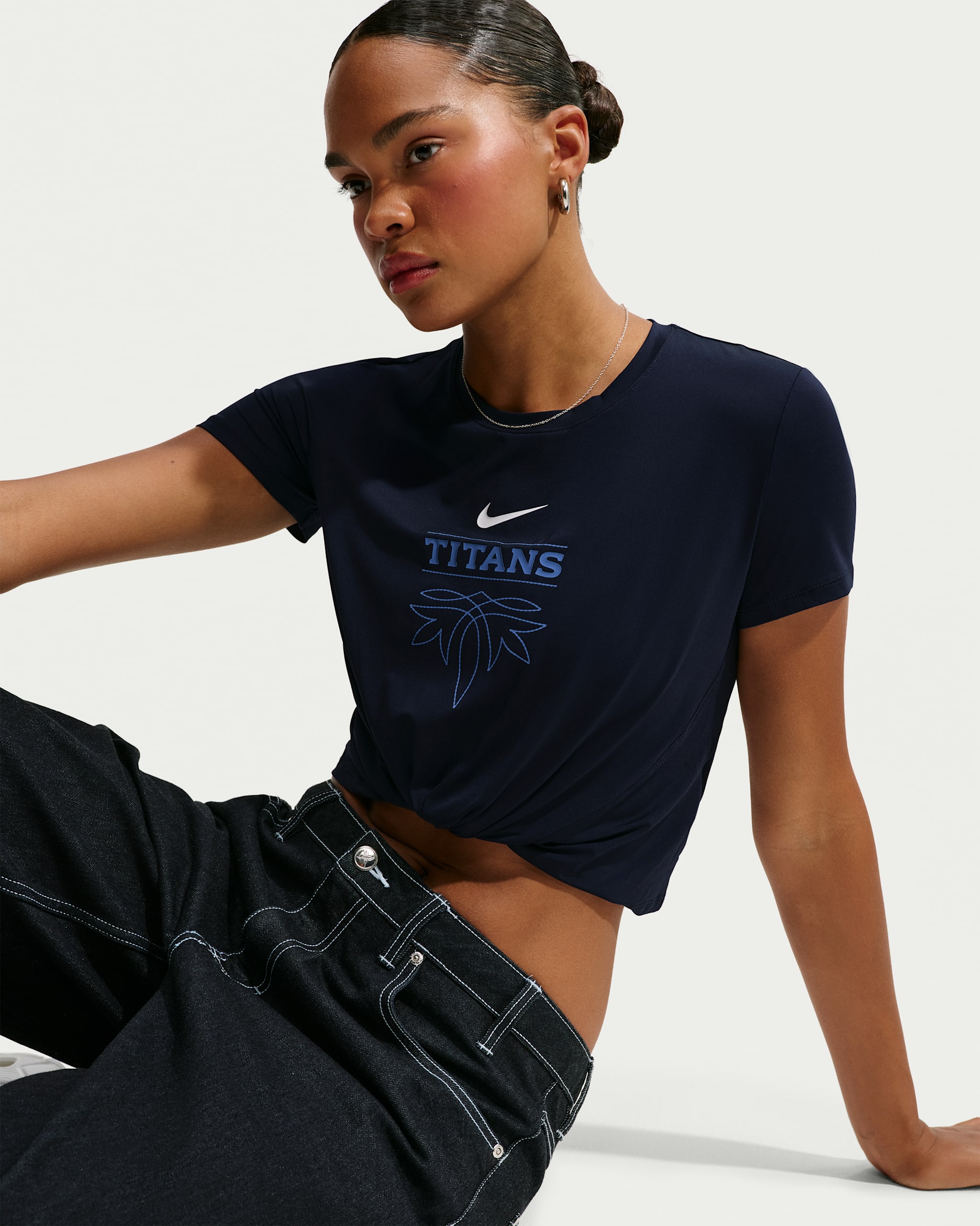 Playera Nike Dri-FIT de la NFL para mujer Tennessee Titans Rivalries Collection One Classic Twist - Azul marino universitario