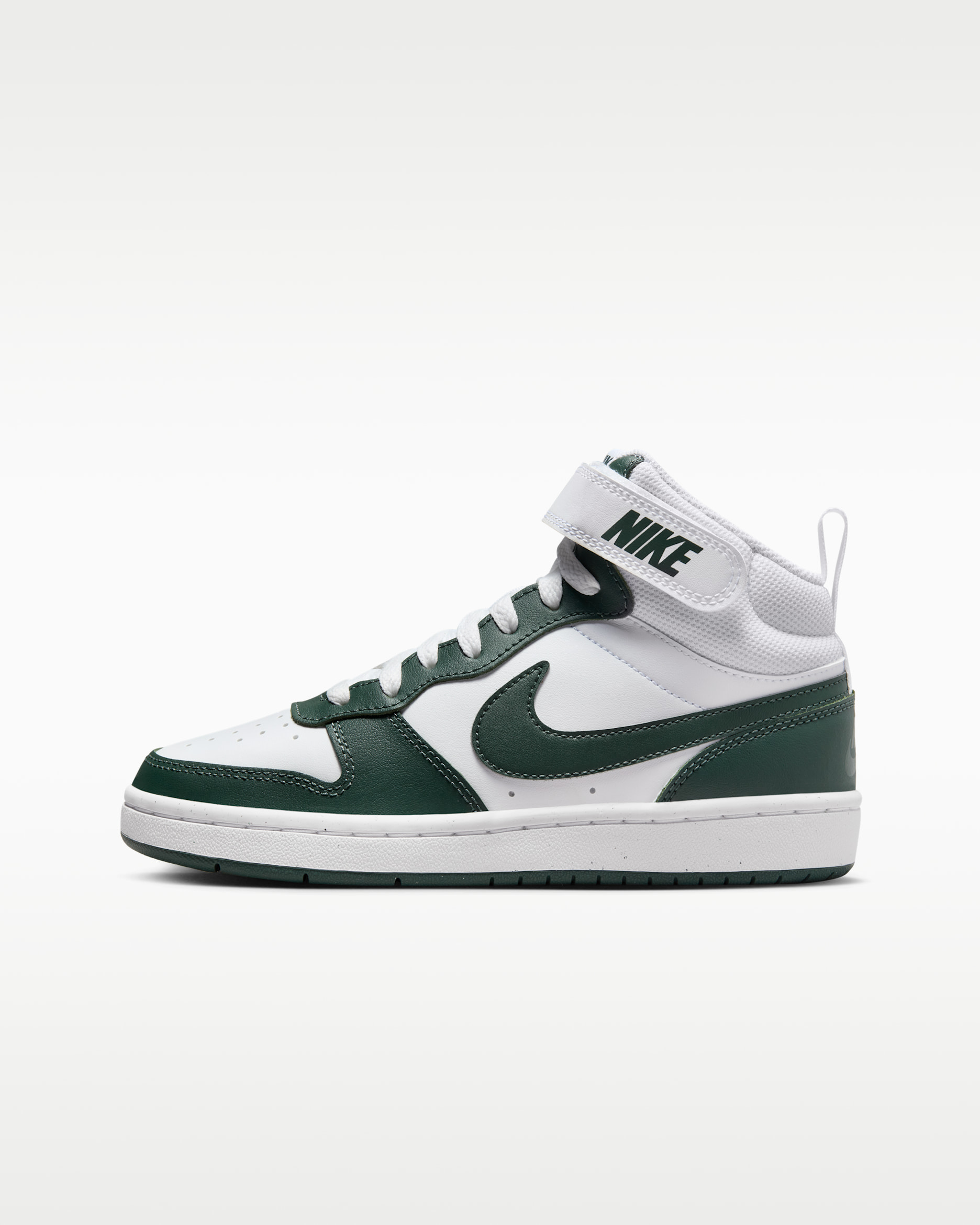 Tenis para niños grandes Nike Court Borough Mid 2 - Blanco/Verde vintage