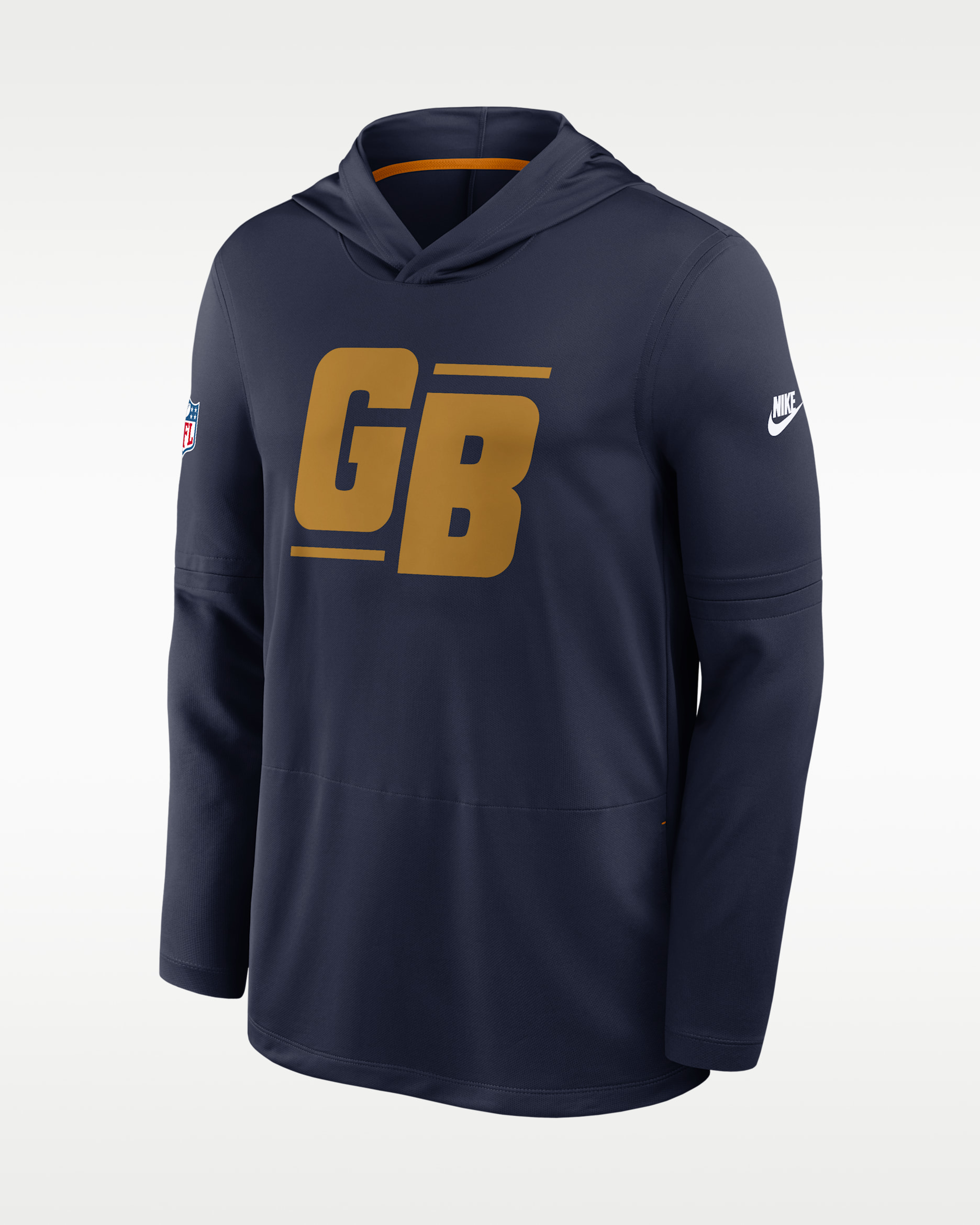 Green Bay Packers Alt Men's Nike Dri-FIT NFL Long-Sleeve Hooded Top - Navy
