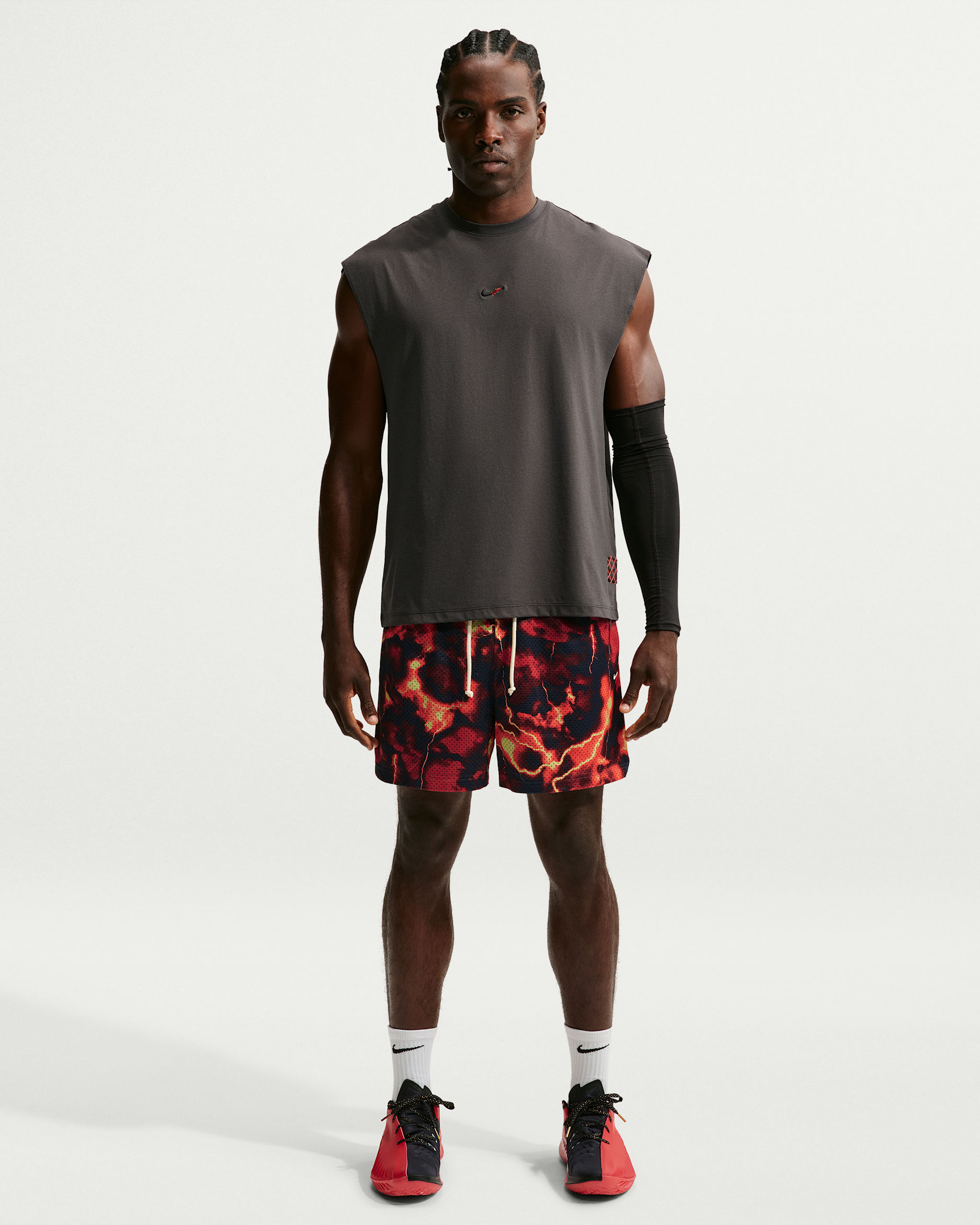 Nike Standard Issue Men's Dri-FIT 5" Mesh Basketball Shorts - Burgundy Crush/Obsidian/Pale Ivory