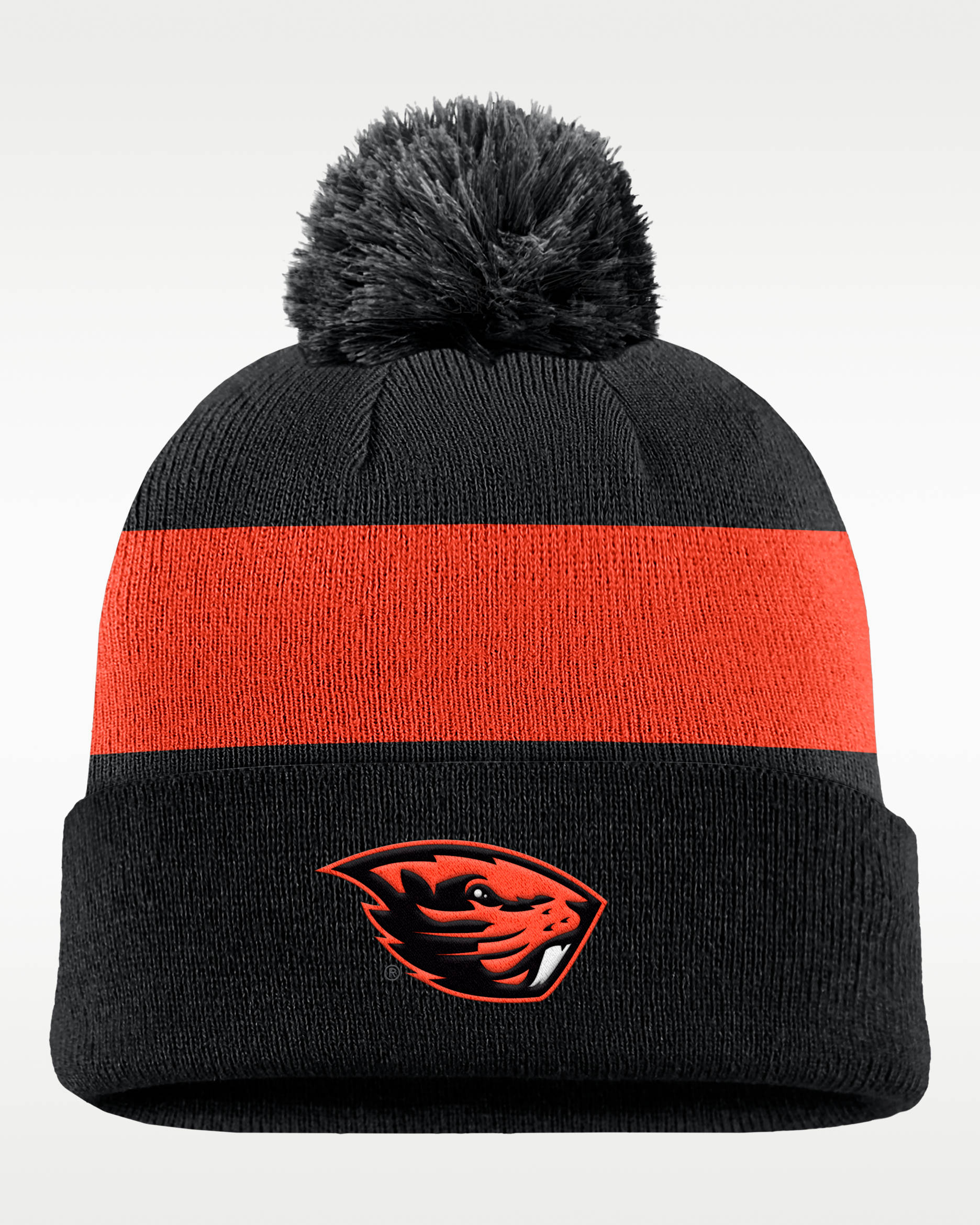 Oregon State Beavers Peak Nike Basketball College Cuffed Pom Beanie - Black