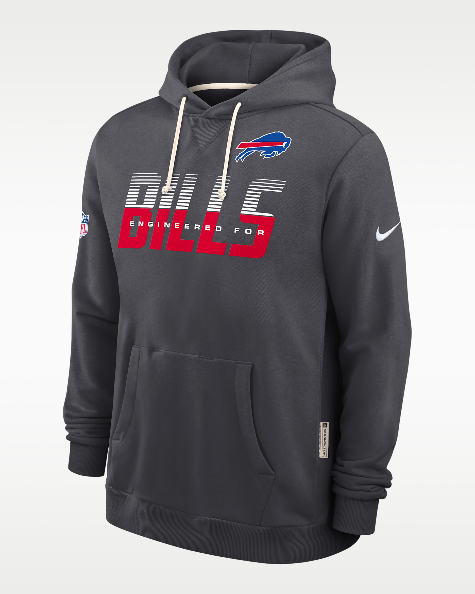 Buffalo Bills Sideline Standard Issue Men's Nike Dri-FIT NFL Pullover Hoodie - Charcoal