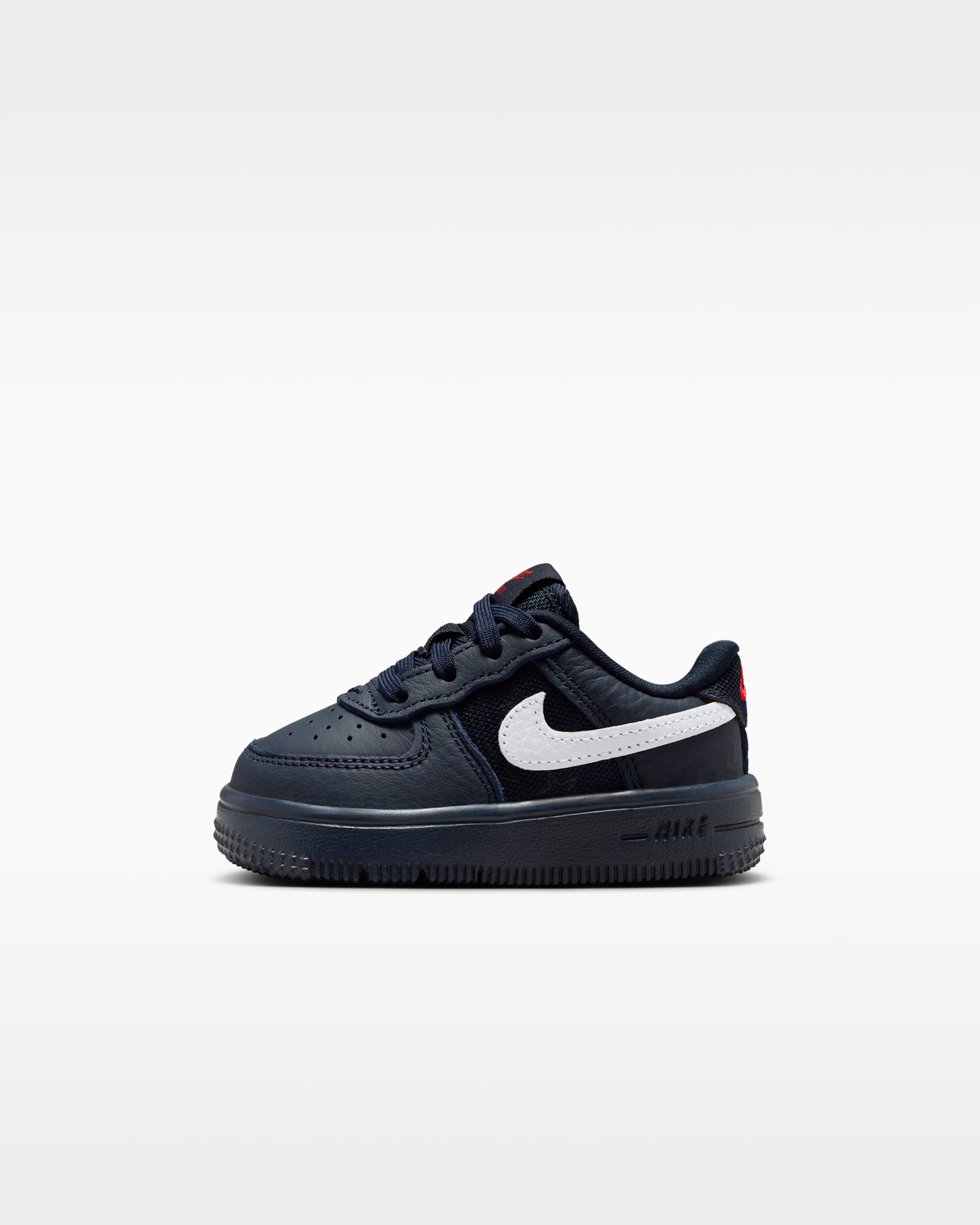 Nike Force 1 Low Baby/Toddler Shoes - Dark Obsidian/Black/University Red/White