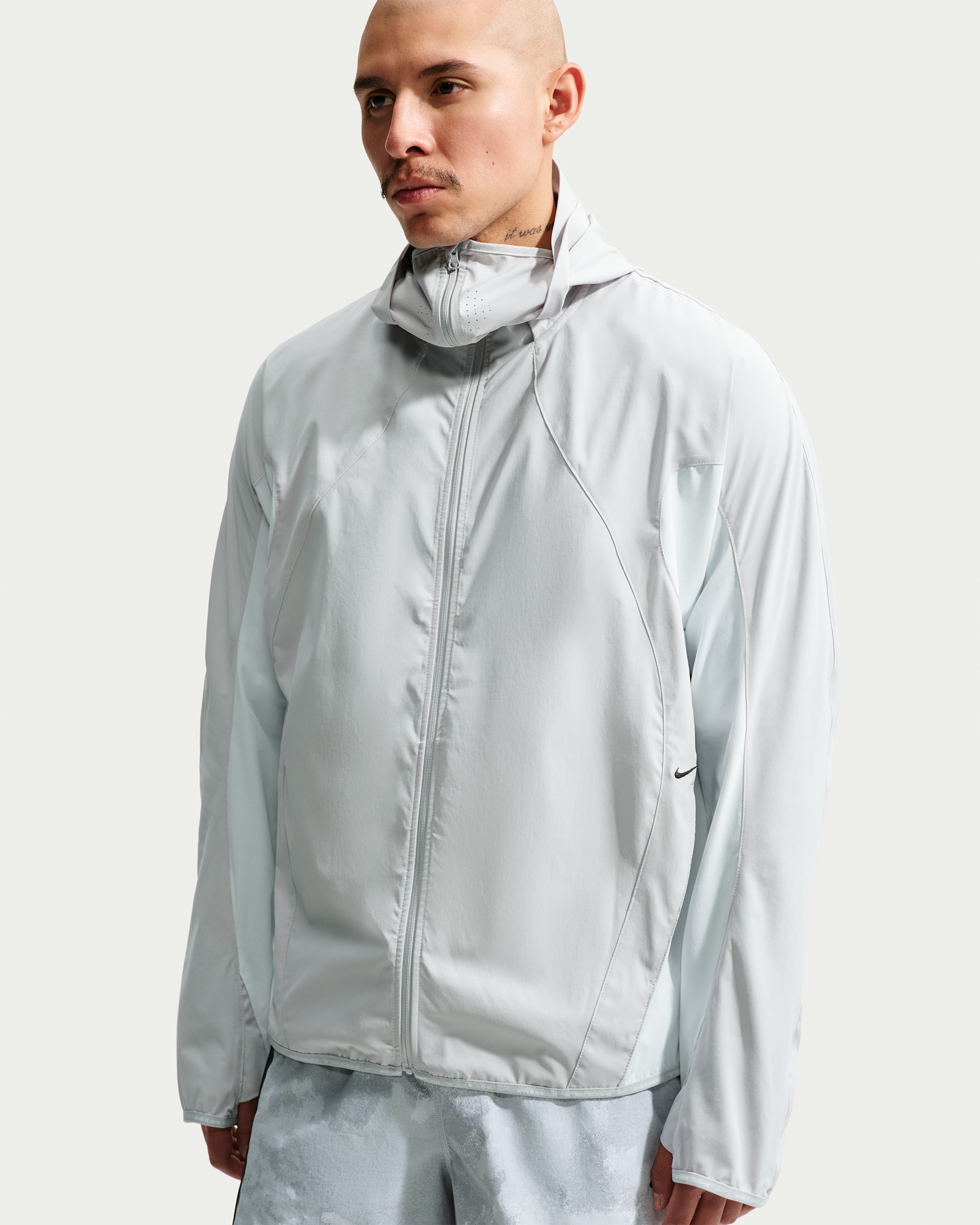Nike Tech Helios Men's Dri-FIT Long-Sleeve Shell - Grey Fog/Off White/Black