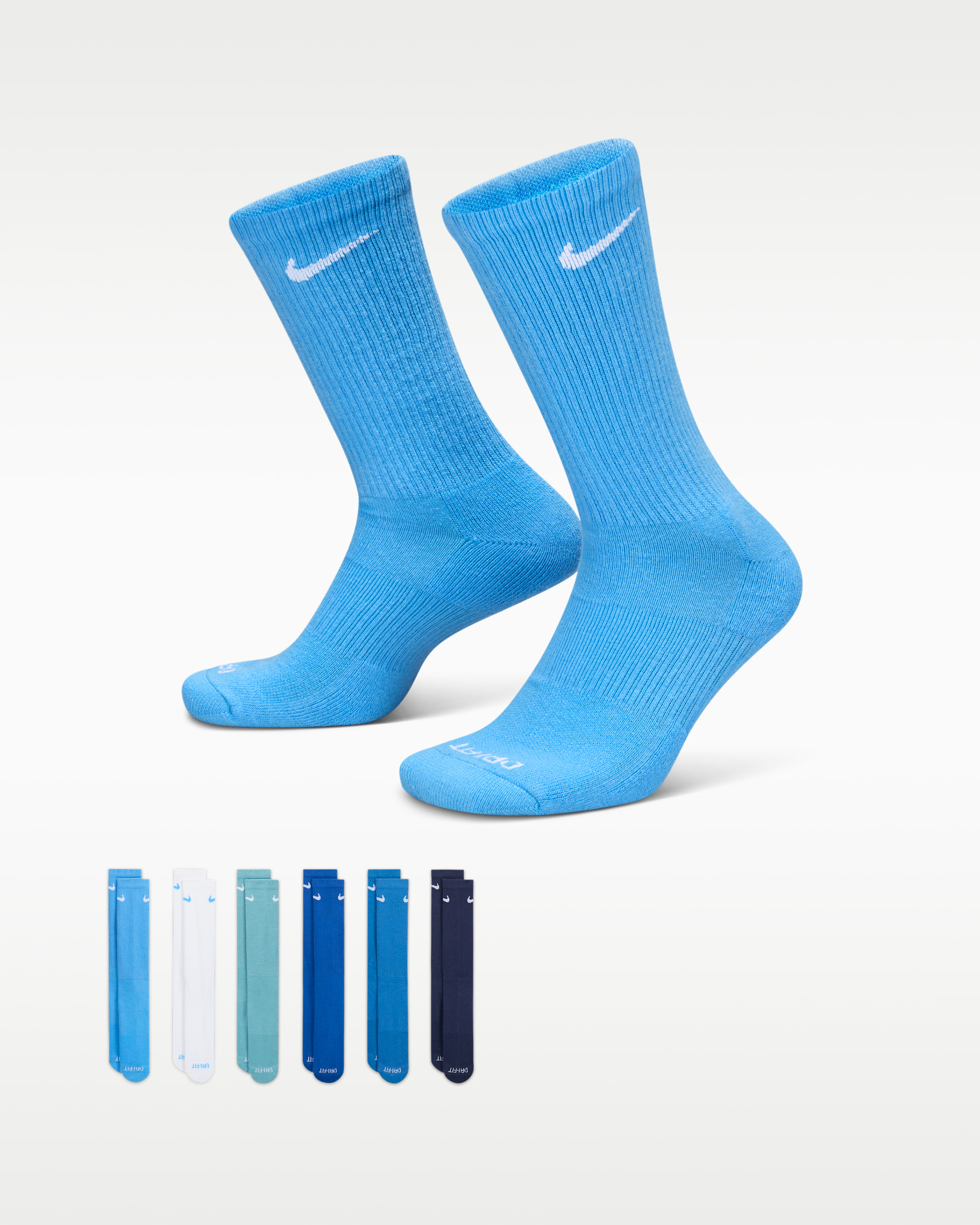 Nike Everyday Plus Cushioned Training Crew Socks (6 Pairs) - Multi-Colour