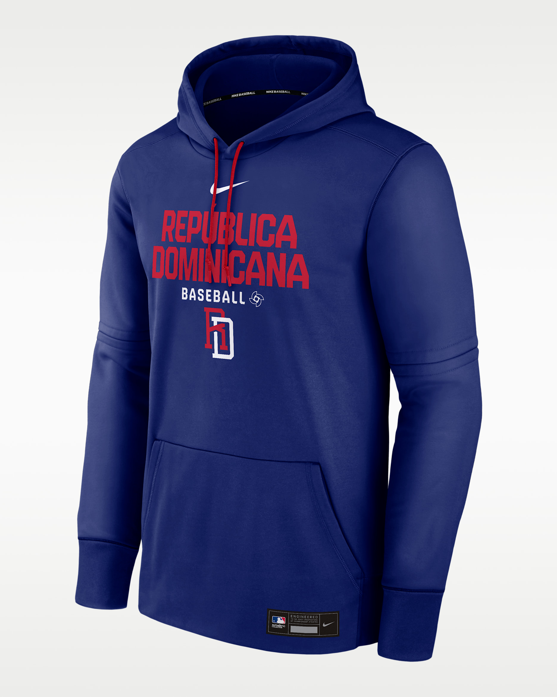 Dominican Republic National Baseball Team 2026 World Baseball Classic Authentic Collection Men's Nike Therma Pullover Hoodie - Royal