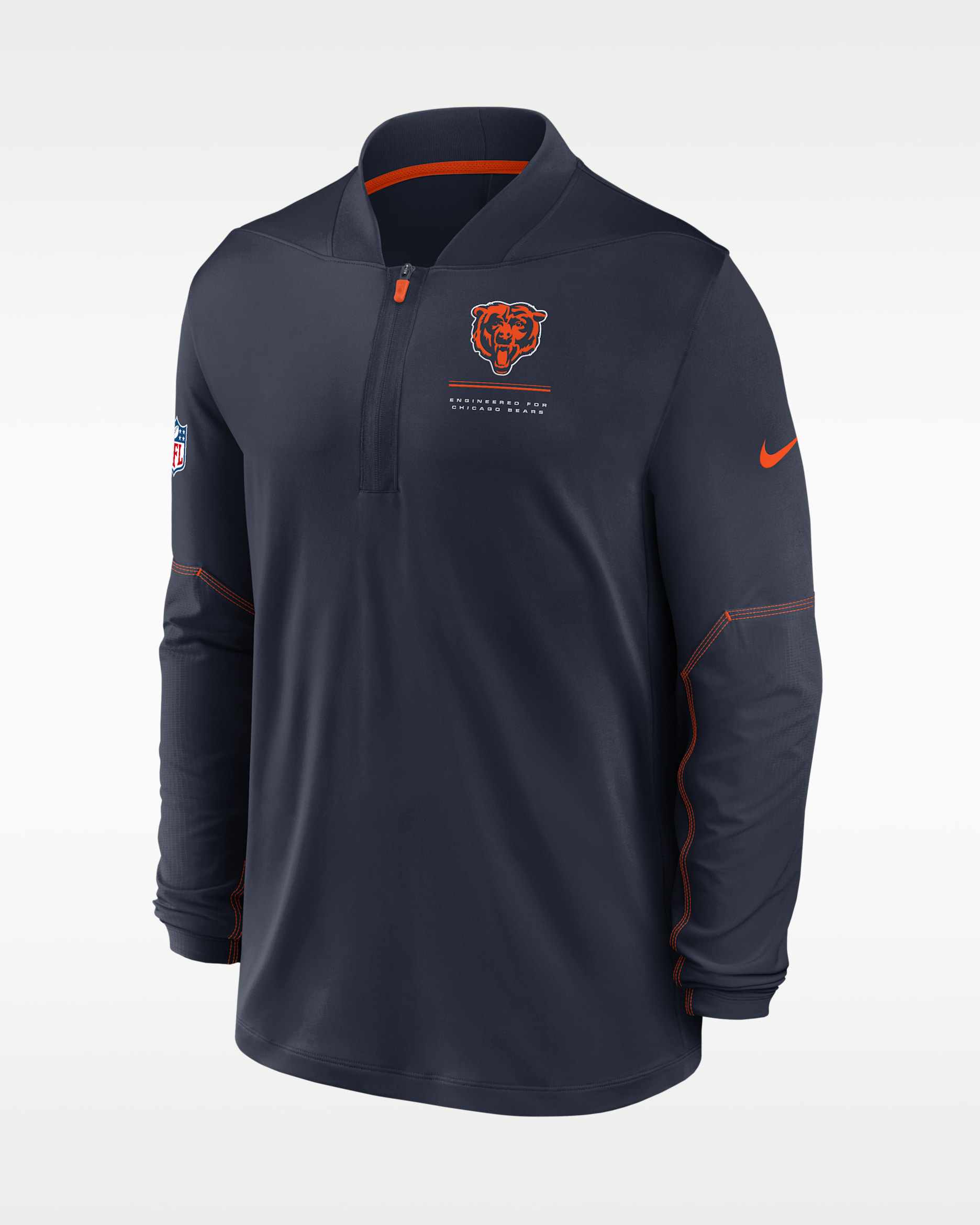 Chicago Bears Sideline Men's Nike Dri-FIT NFL 1/2-Zip Top - Navy