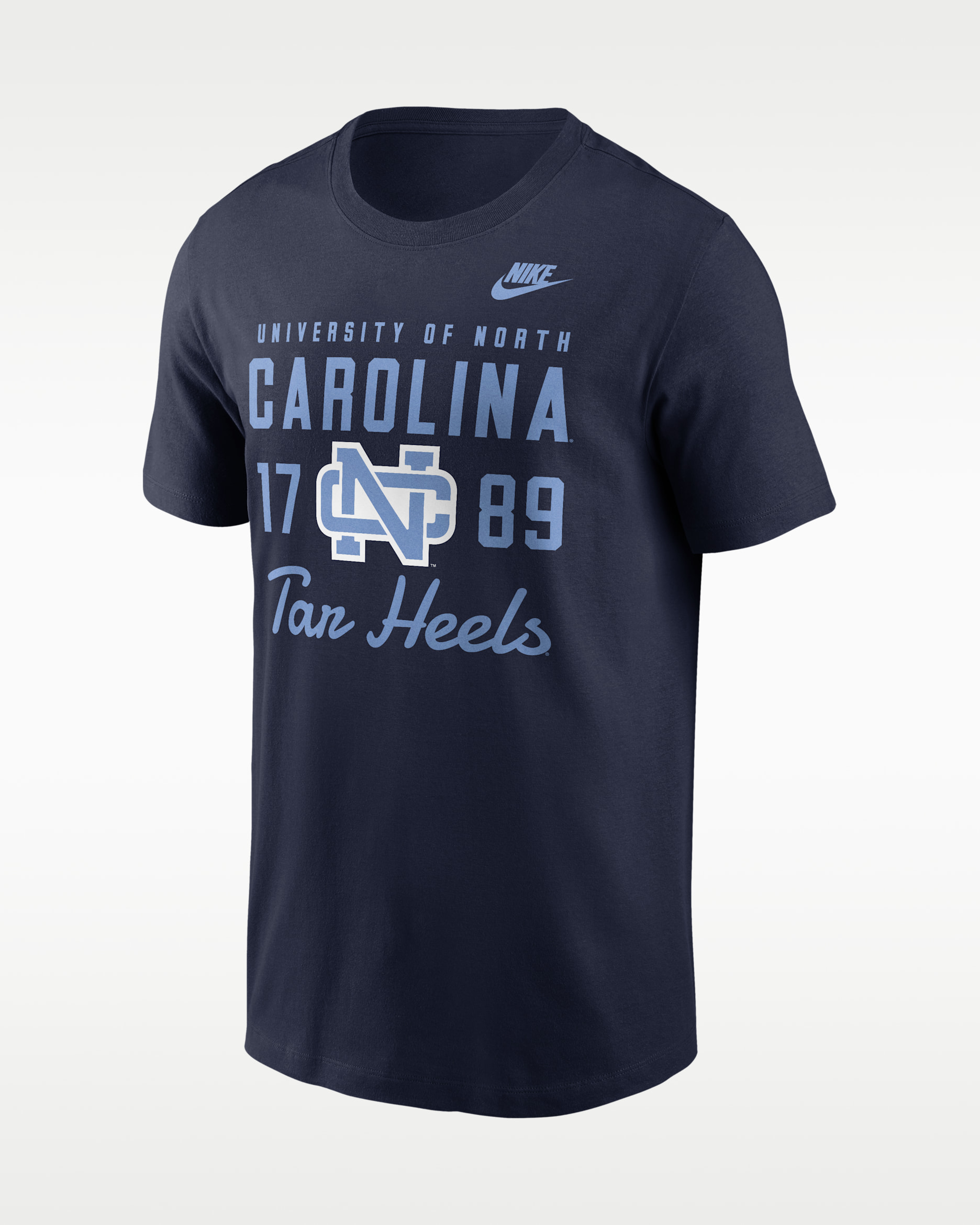 North Carolina Legacy Stacked Est Men's Nike College T-Shirt - Navy