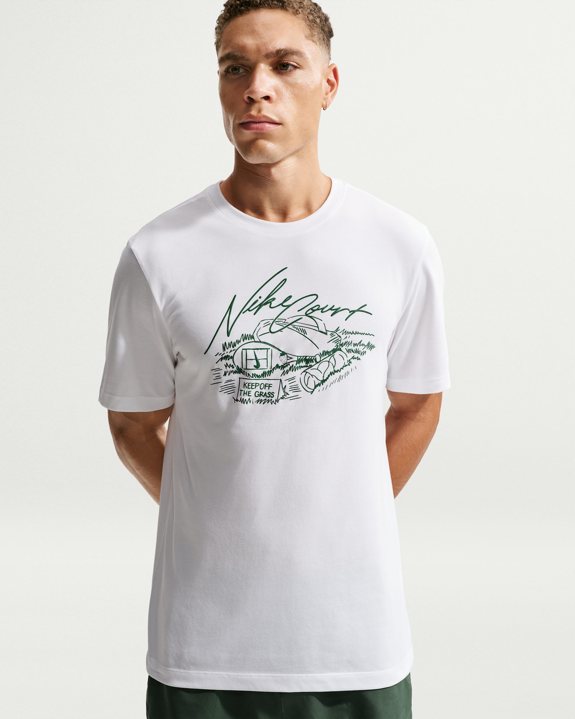 T-shirt de tennis Dri-FIT Nike pour homme - Blanc