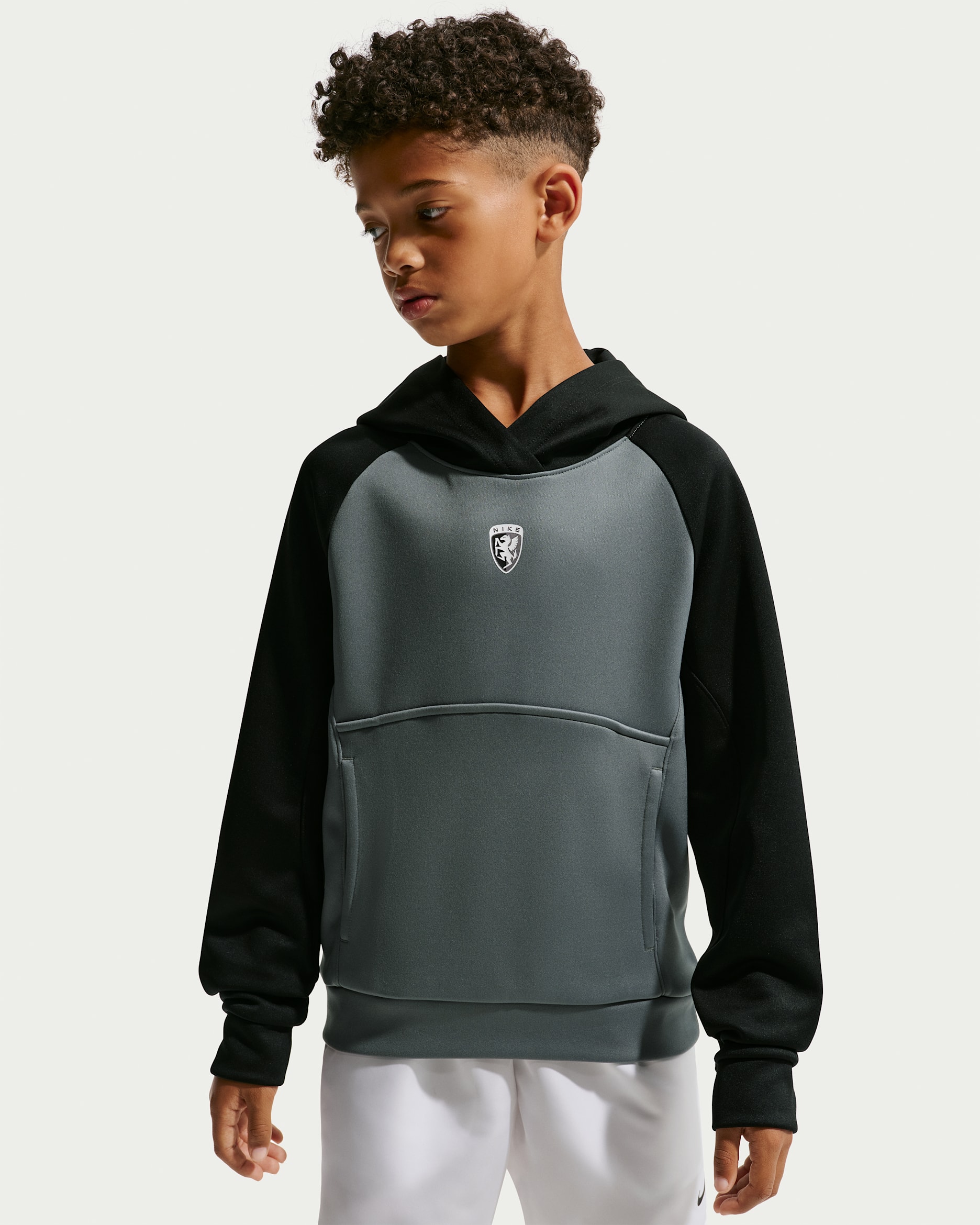 Nike Multi Renew Older Kids' (Boys') Hoodie - Smoke Grey/Black/Black