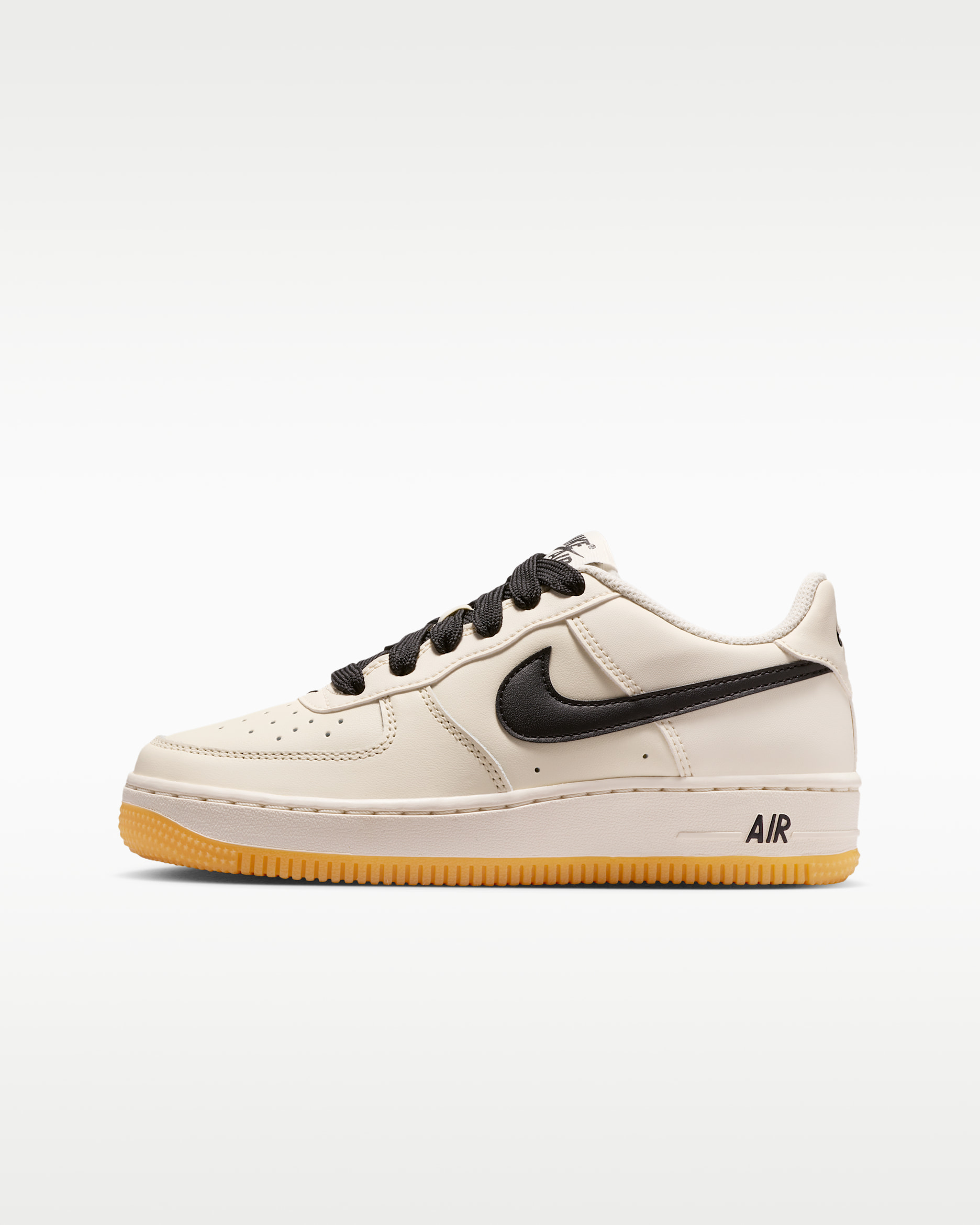Nike Air Force 1 LV8 Older Kids' Shoes - Soft Pearl/Gum Light Brown/Metallic Silver/Black