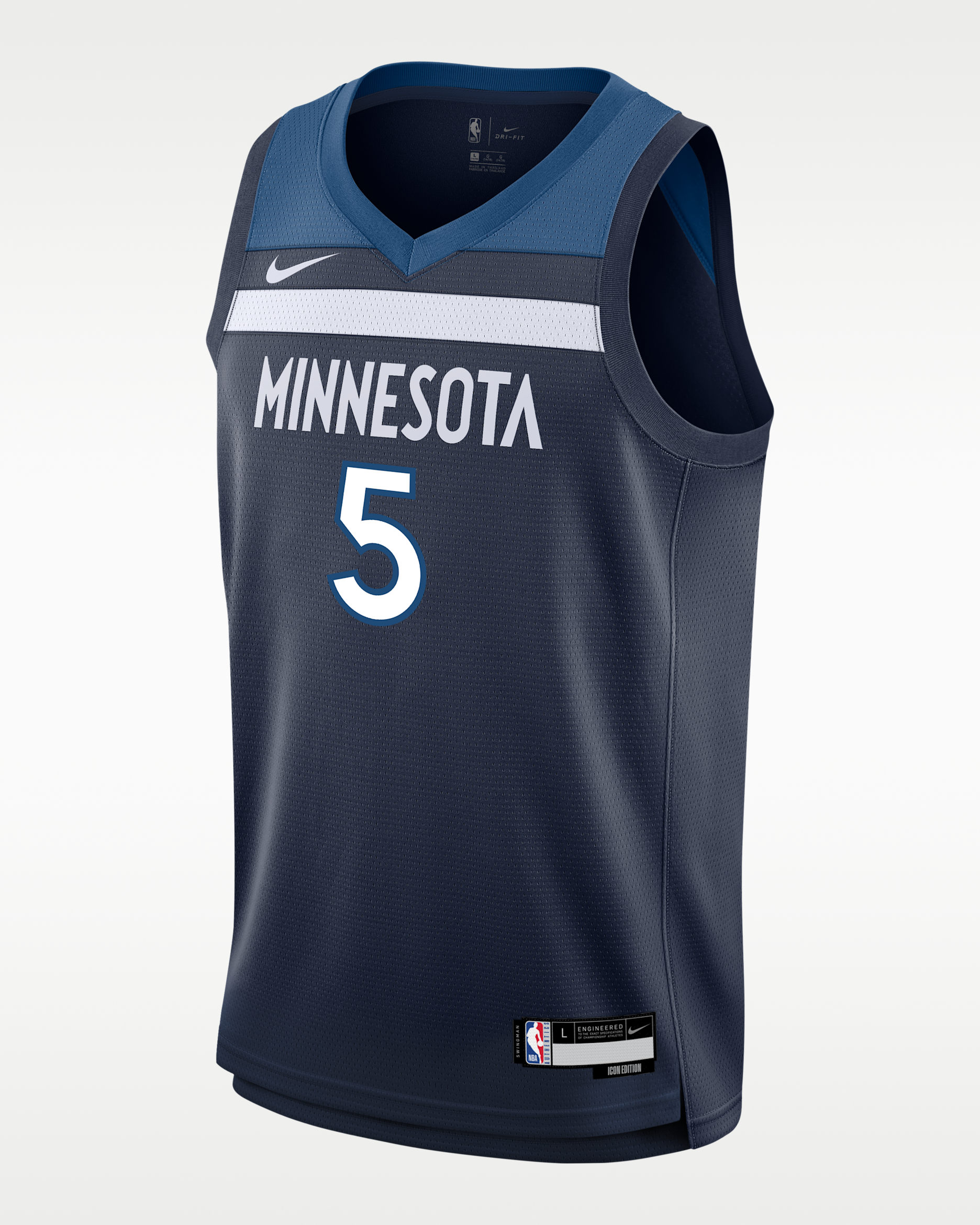 Anthony Edwards Minnesota Timberwolves 2024/25 Icon Edition Big Kids' Nike NBA Swingman Jersey - College Navy