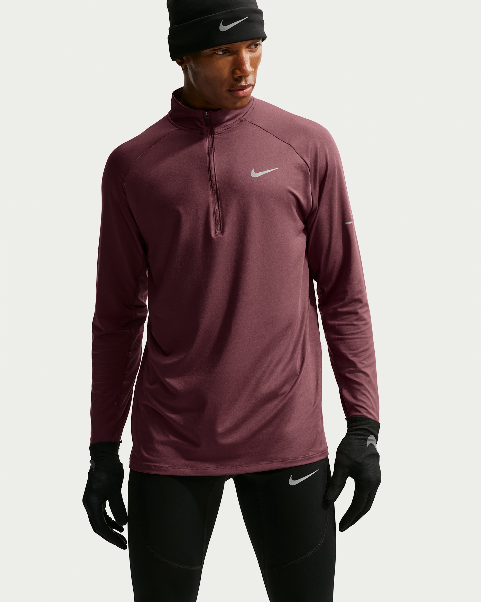 Vêtement deuxième couche de running à demi-zip Dri-FIT Nike Stride pour homme - Light Boulder