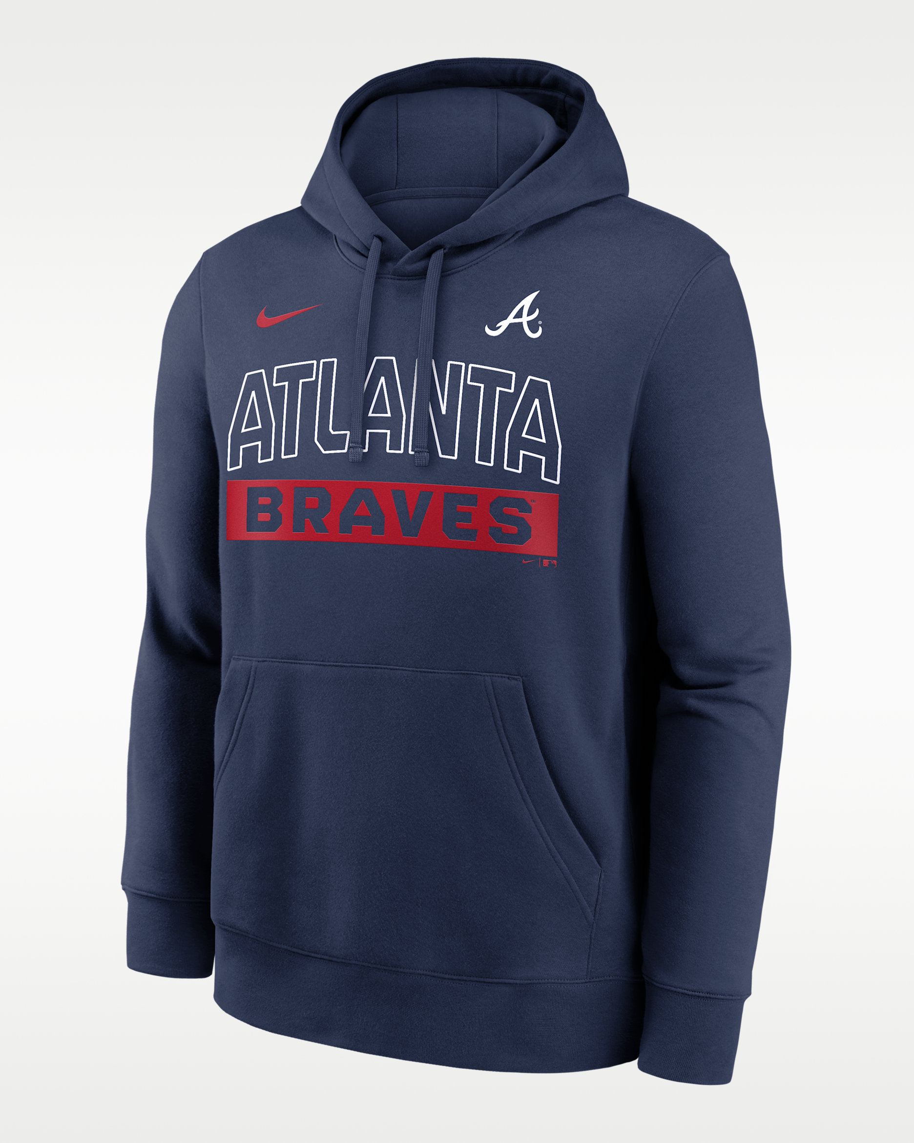 Atlanta Braves Club Men's Nike MLB Pullover Hoodie - Navy
