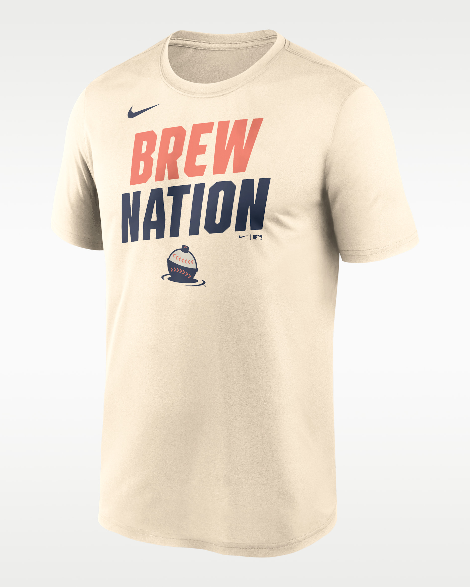 Milwaukee Brewers City Connect Team Phrase Script Men's Nike Dri-FIT MLB T-Shirt - Cream