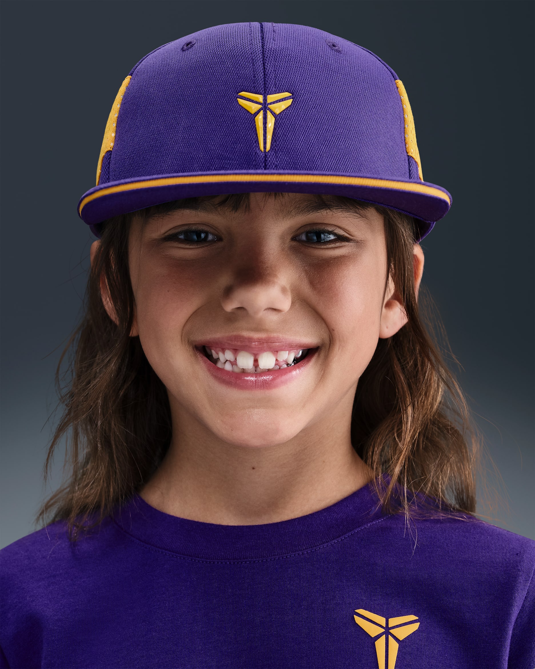 Gorra Pro para niños talla pequeña Kobe - Morado cancha