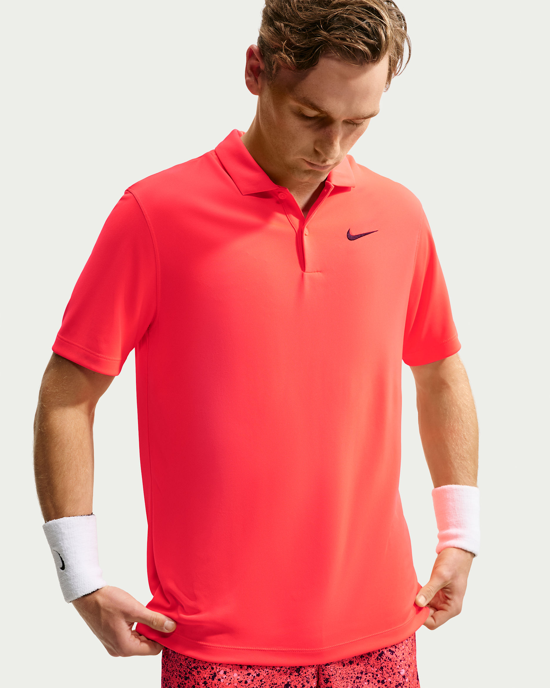 NikeCourt Dri-FIT Men's Tennis Polo - Bright Crimson/Black
