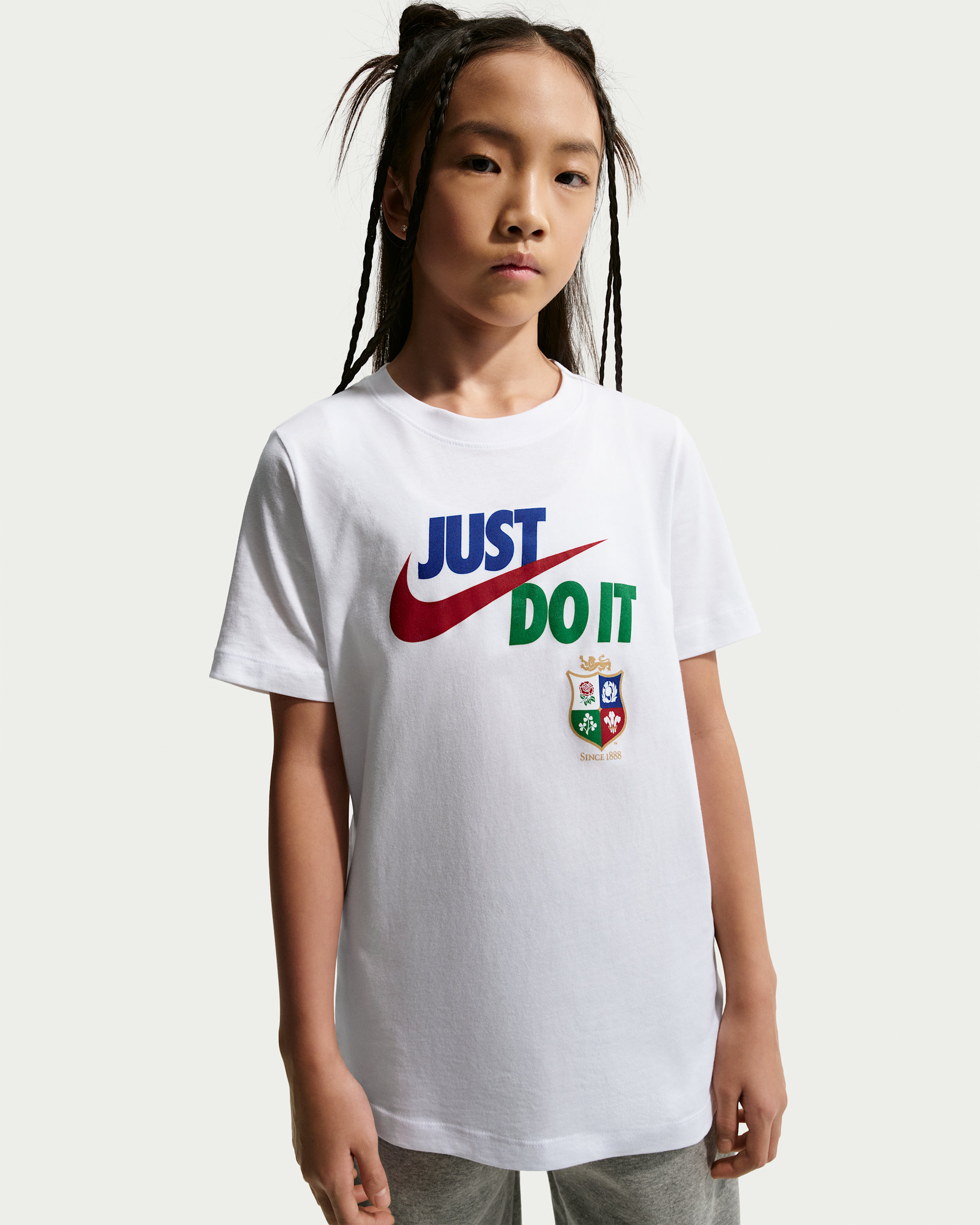 T-shirt Just Do It British & Irish Lions pour ado - Blanc/Pepper Red