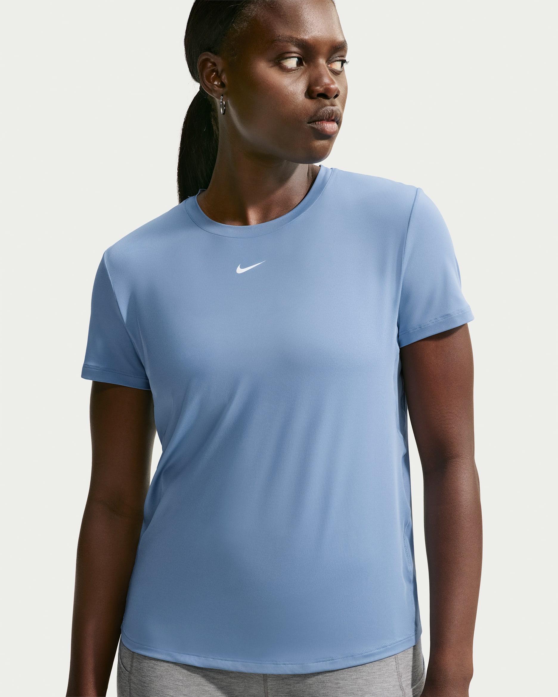 Nike One Classic Women's Dri-FIT Short-Sleeve Top - Work Blue/White