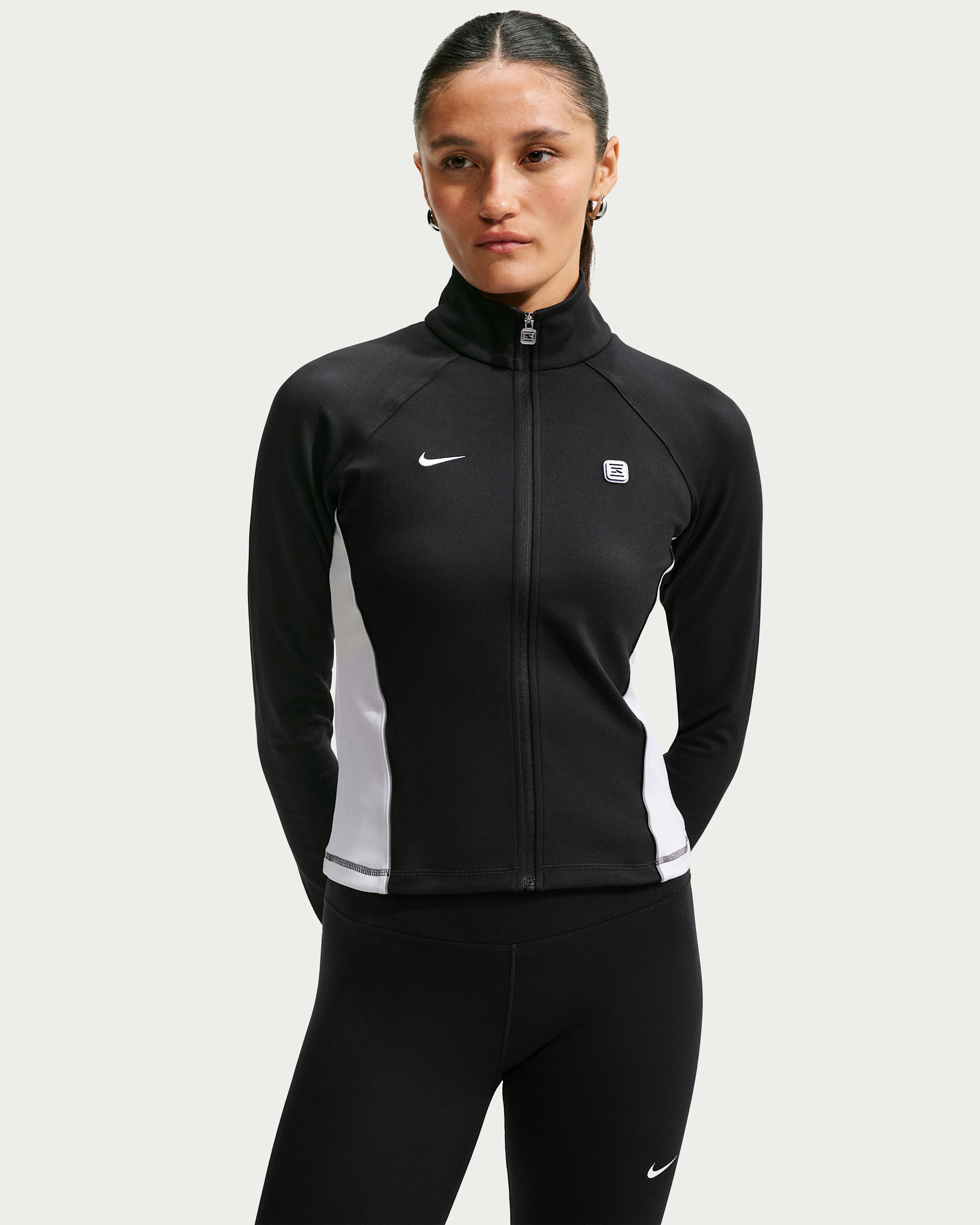 Nike Sportswear langermet jakke med glidelås til dame - Svart/Hvit