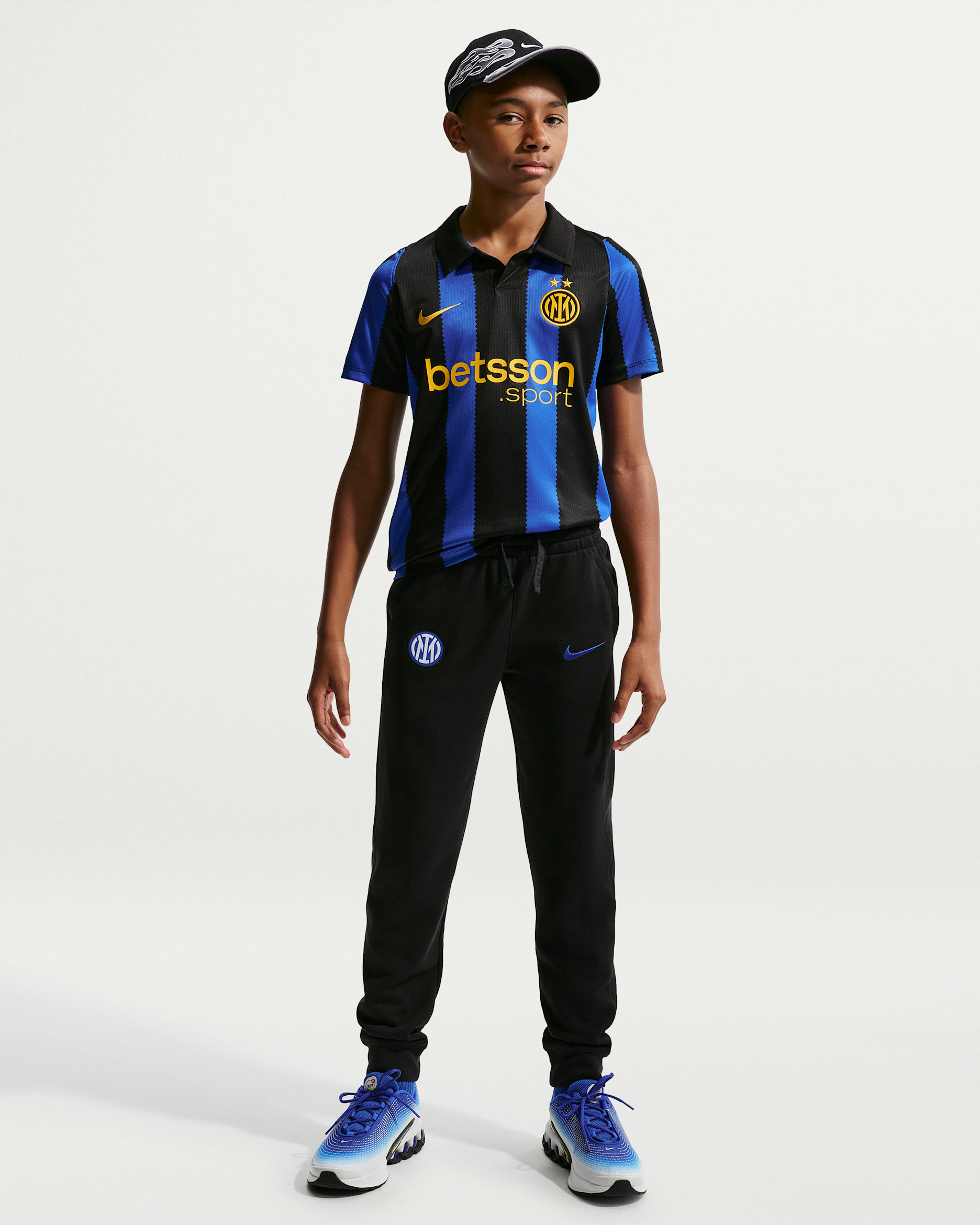 Pantalon de jogging Nike Football Inter Milan pour ado (garçon) - Noir/Lyon Blue