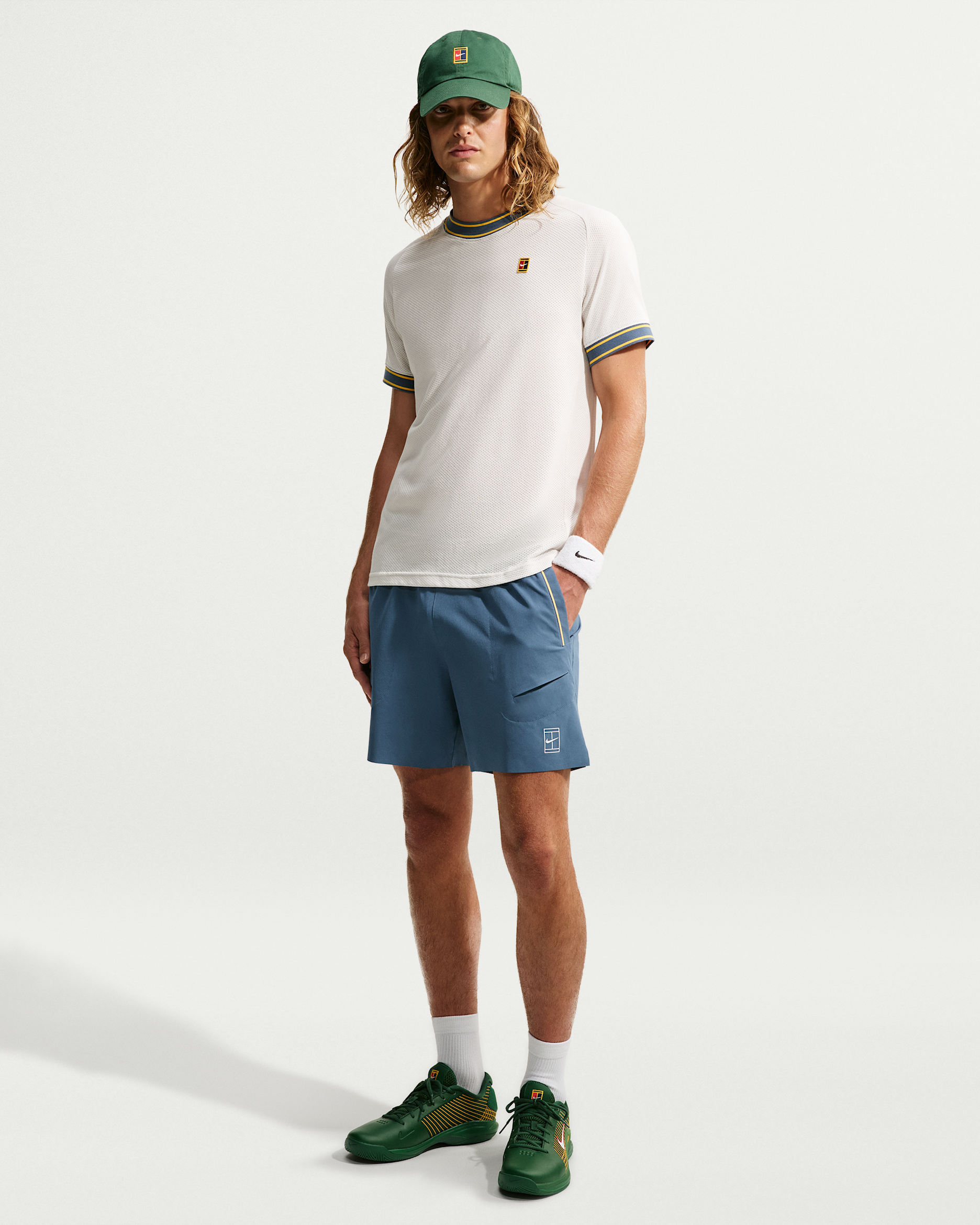 NikeCourt Advantage Men's Dri-FIT 6" Tennis Shorts - New Slate/Laser Orange/White