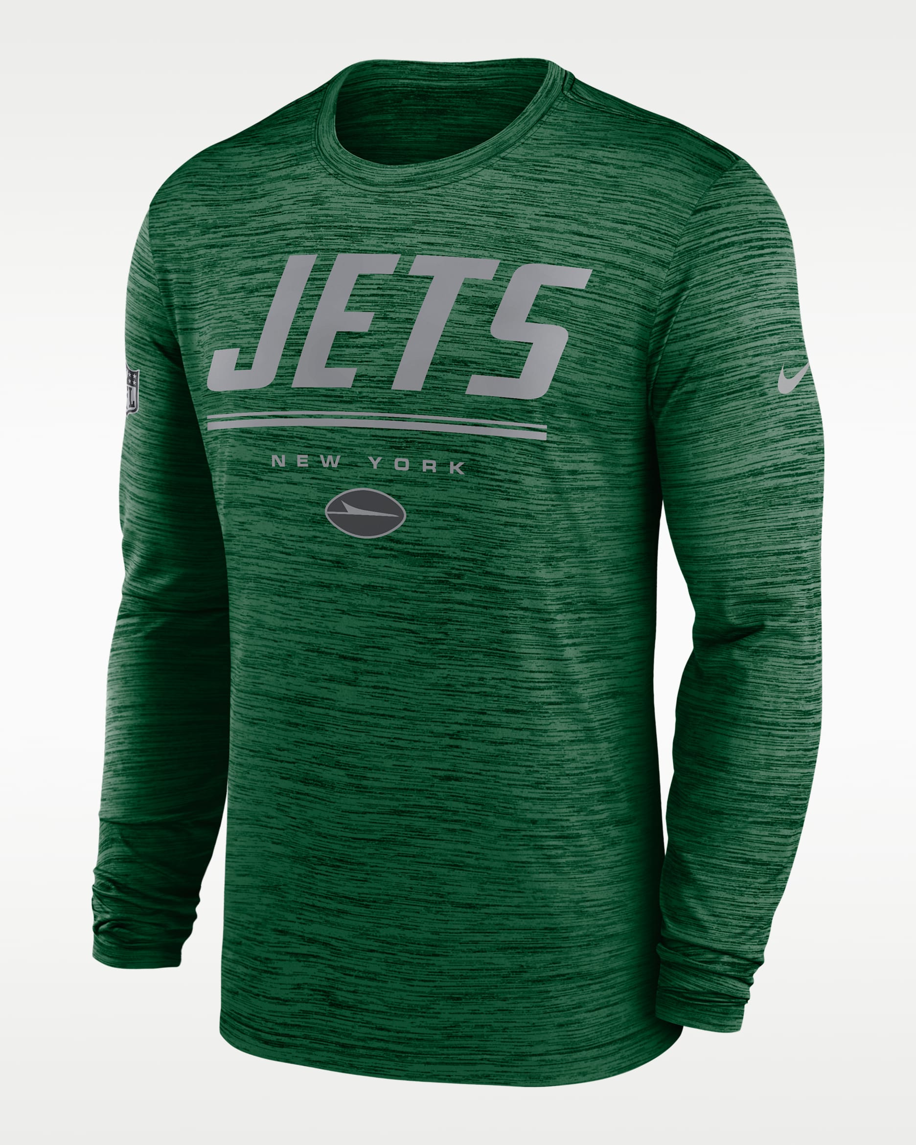 Playera de manga larga Nike Dri-FIT de la NFL para hombre New York Jets Sideline Team Issue Velocity - Verde