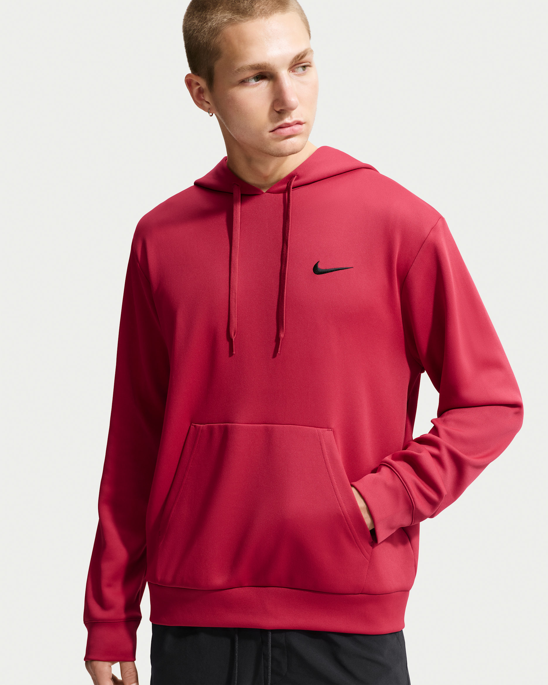 Nike Flex Men's Dri-FIT UV Protection Pullover Hoodie - Tough Red/Tough Red/Black