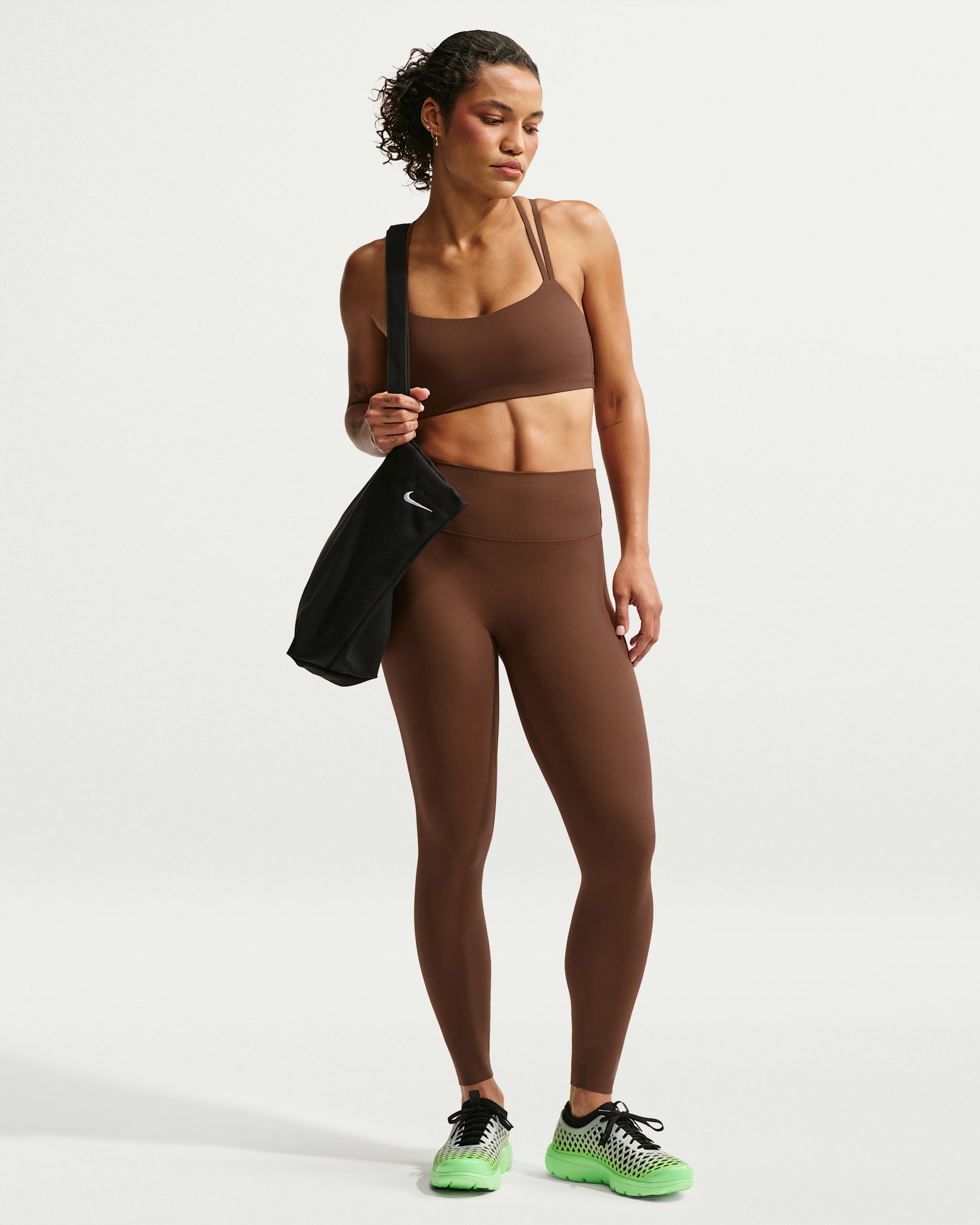 Nike Zenvy Women's High-Waisted Full-Length Leggings with No Front Seam - Cacao Wow/White