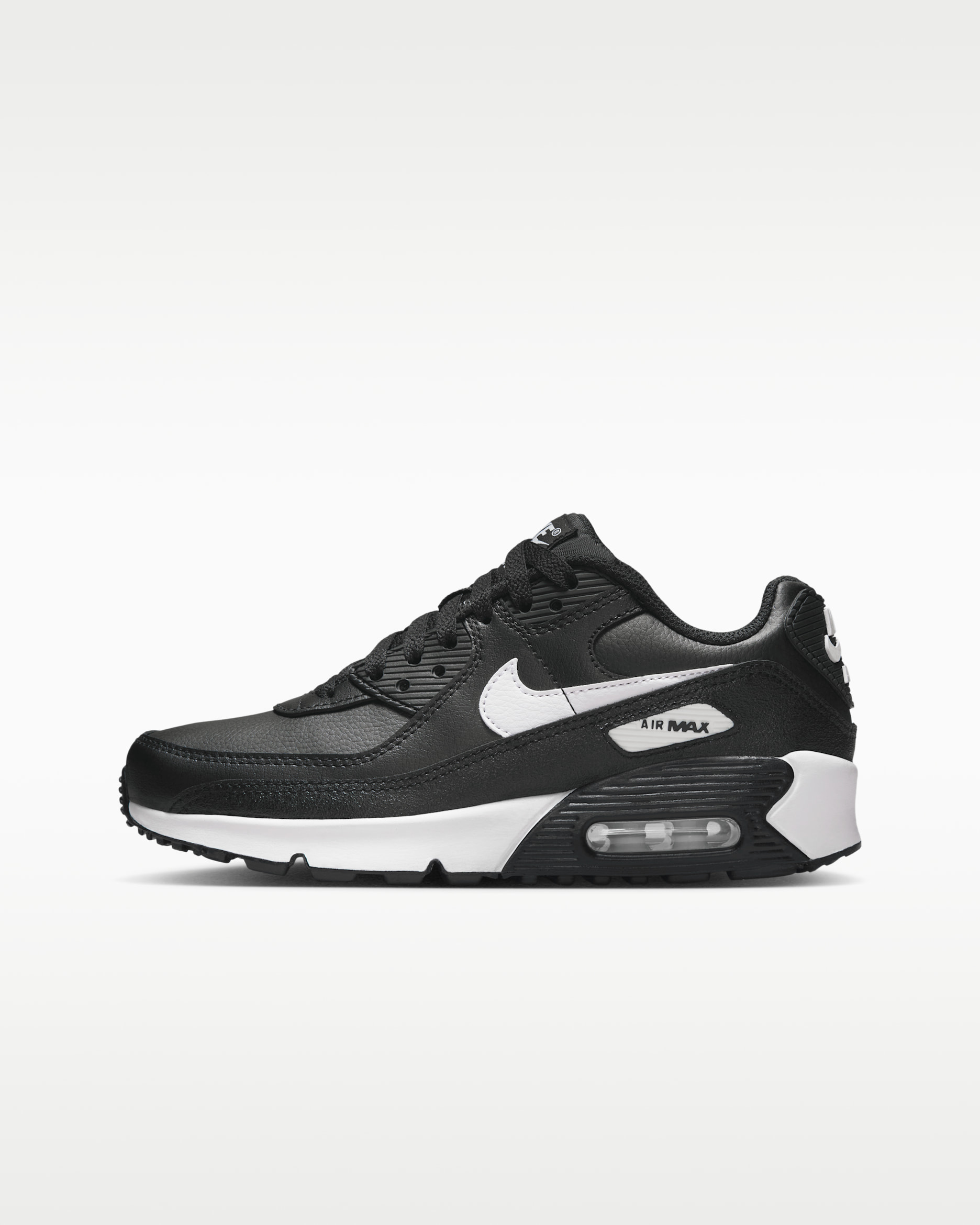 Tenis para niños grandes Nike Air Max 90 LTR - Negro/Negro/Blanco