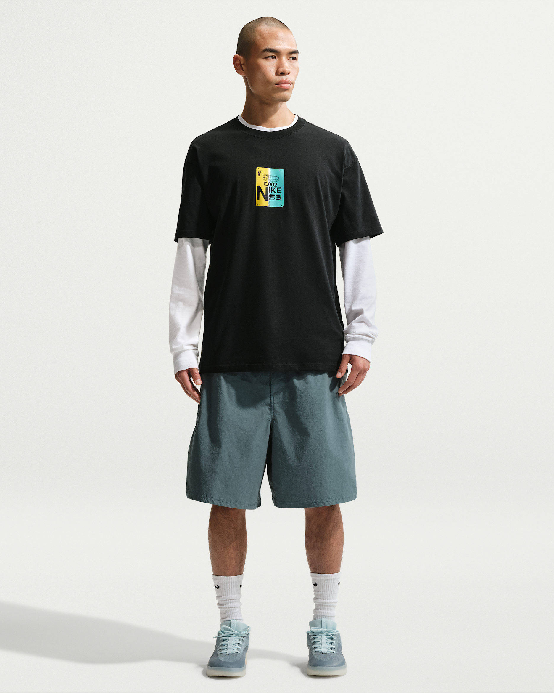 Short de skateboard Nike SB - Mineral Slate/Blanc