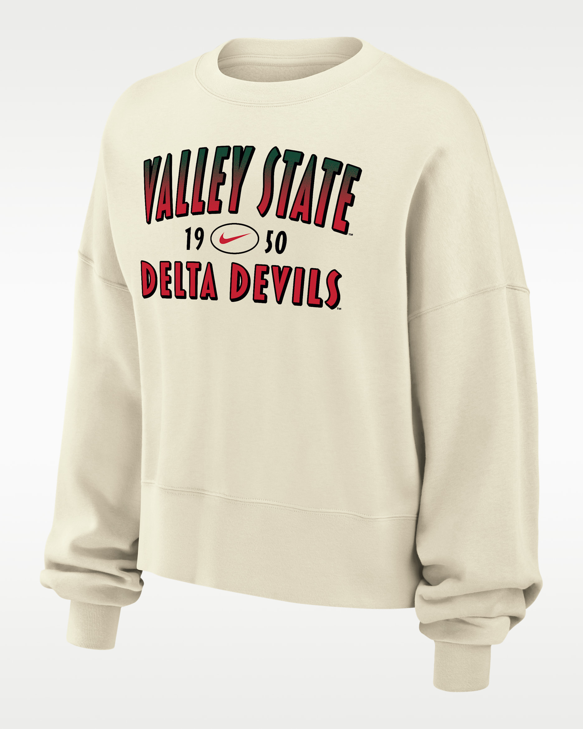 Nike College (Mississippi Valley State University) Women's Phoenix Fleece Crewneck Sweatshirt - Sail