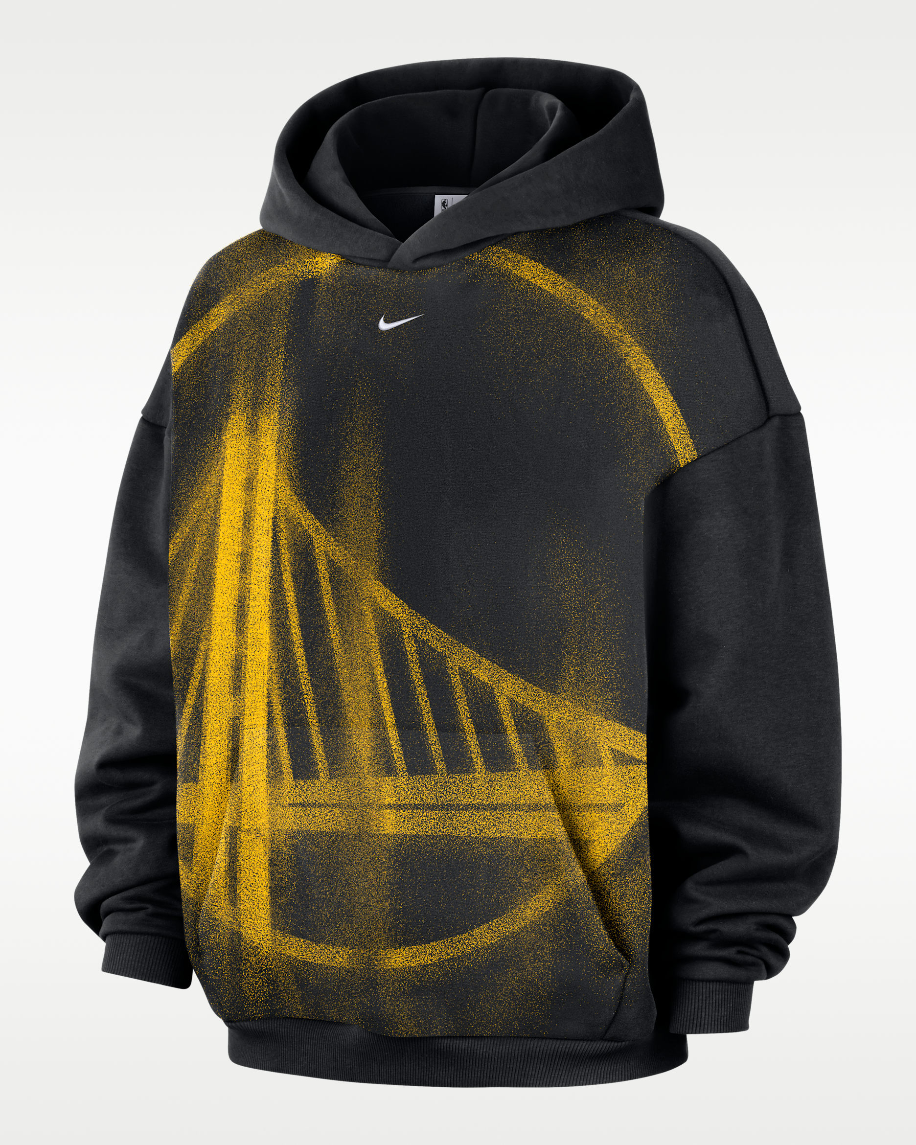 Golden State Warriors Standard Issue Men's Fleece Basketball Hoodie - Black/White