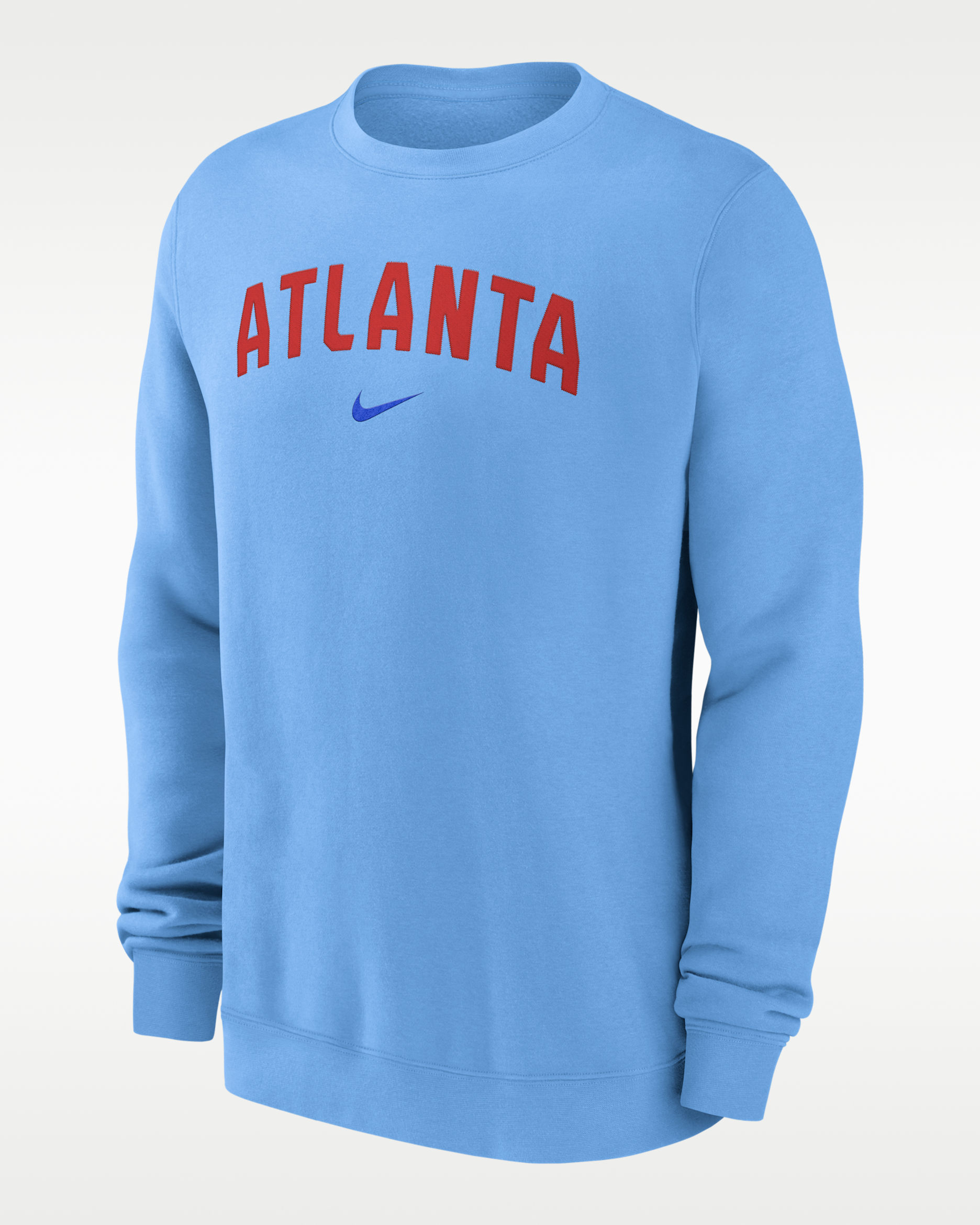 Atlanta Braves 2-Hit Men's Nike MLB Pullover Crew - Cobalt