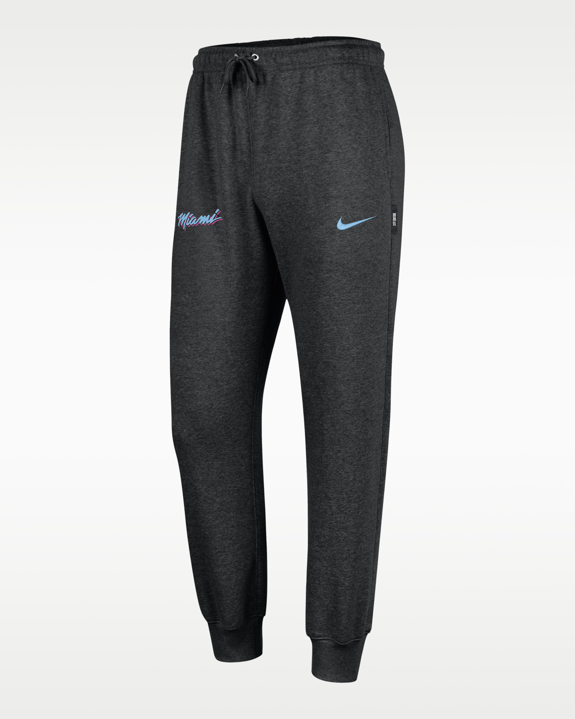 Joggers Club Fleece Nike de la NBA para hombre Miami Heat City Edition - Negro