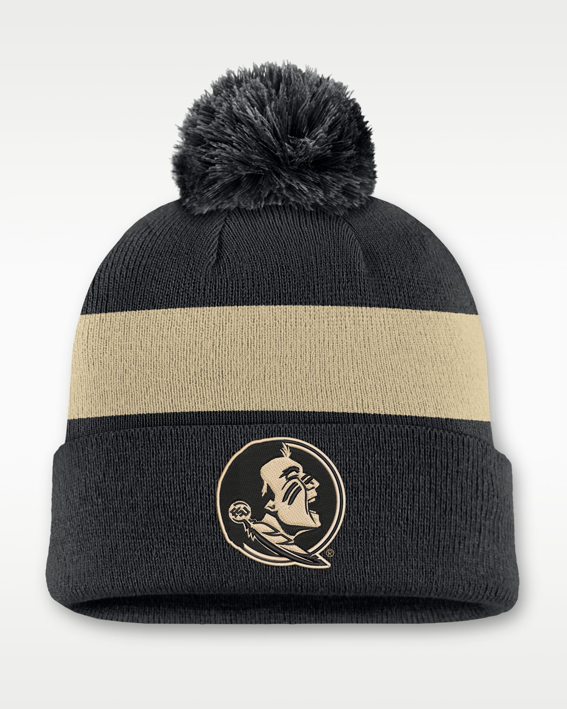 Gorro con dobladillo universitario Nike para hombre Florida State Peak - Negro