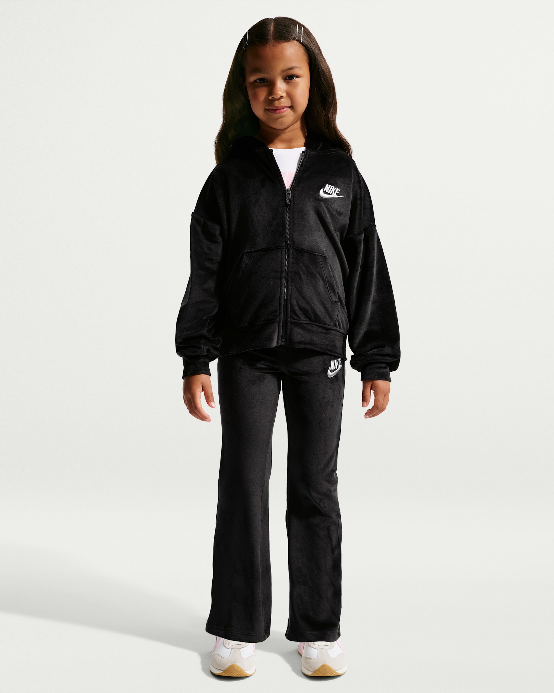 Nike Little Kids' 2-Piece Velour Flared Leggings Set - Black