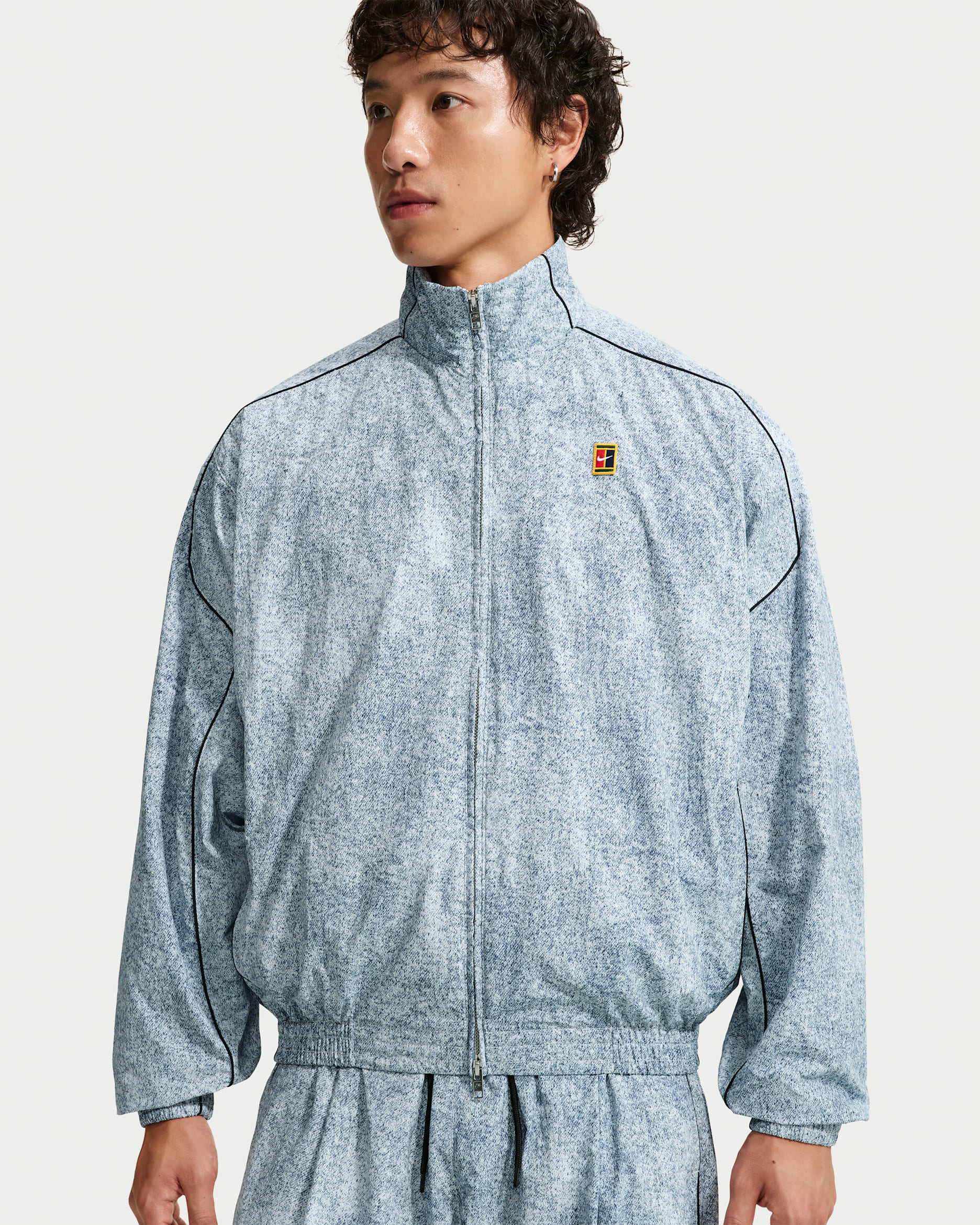 Nike Club Rules 男款全長式拉鍊外套 - 白色/黑色/黑色