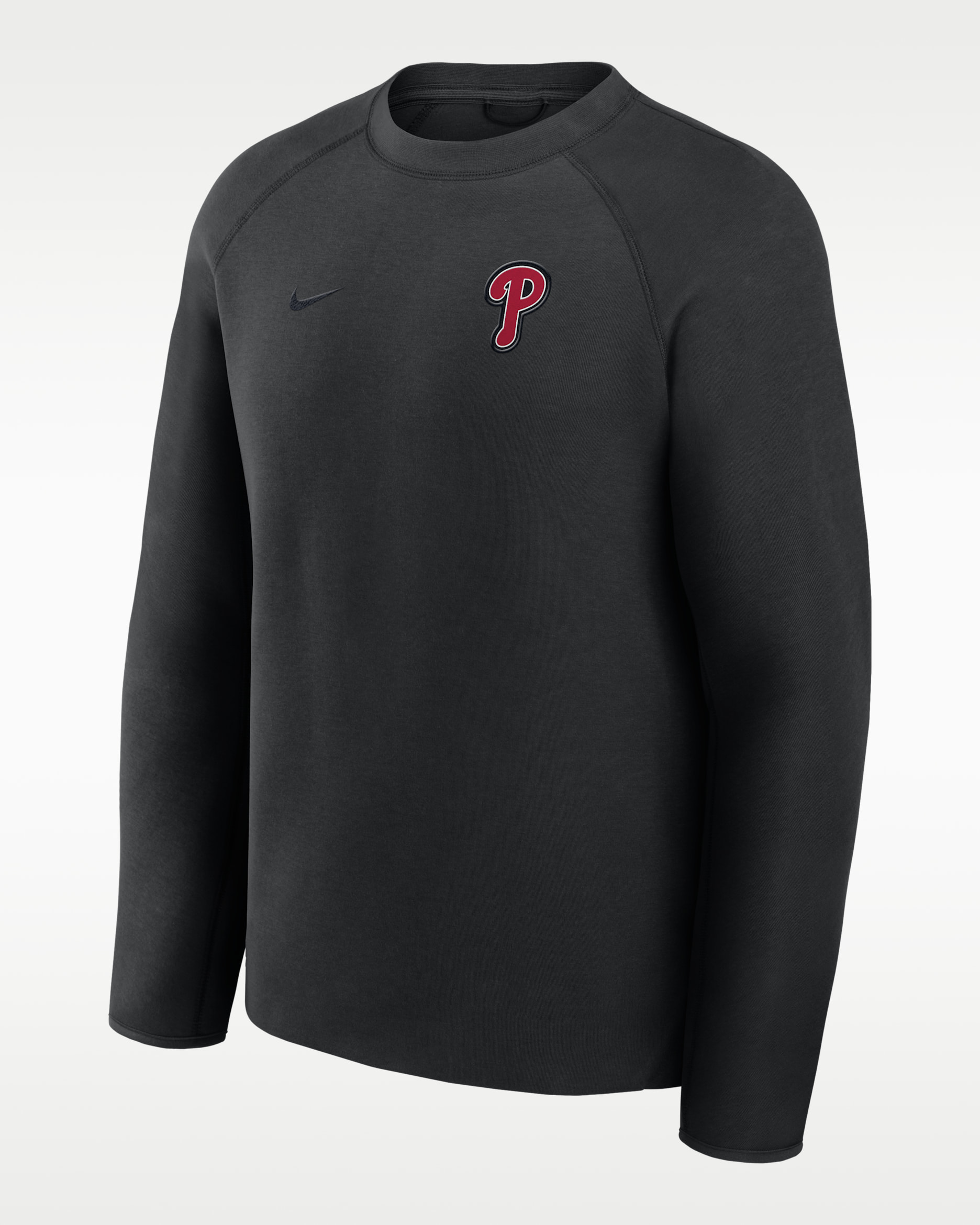 Philadelphia Phillies Tech Fleece Men's Nike MLB Pullover Crew - Black