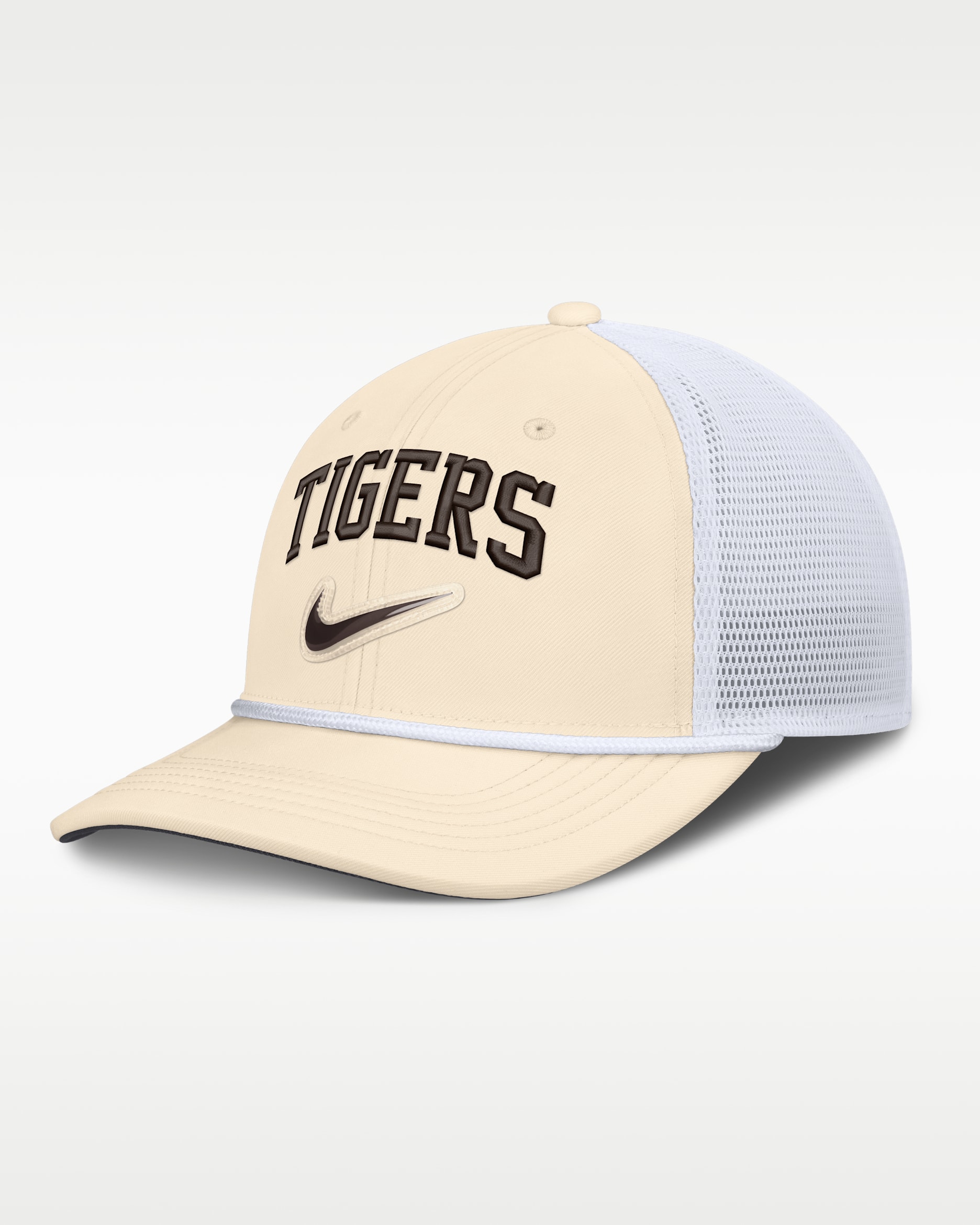 Gorra de rejilla Nike Dri-FIT de la MLB ajustable para hombre Detroit Tigers Rise - Natural/Blanco/Blanco