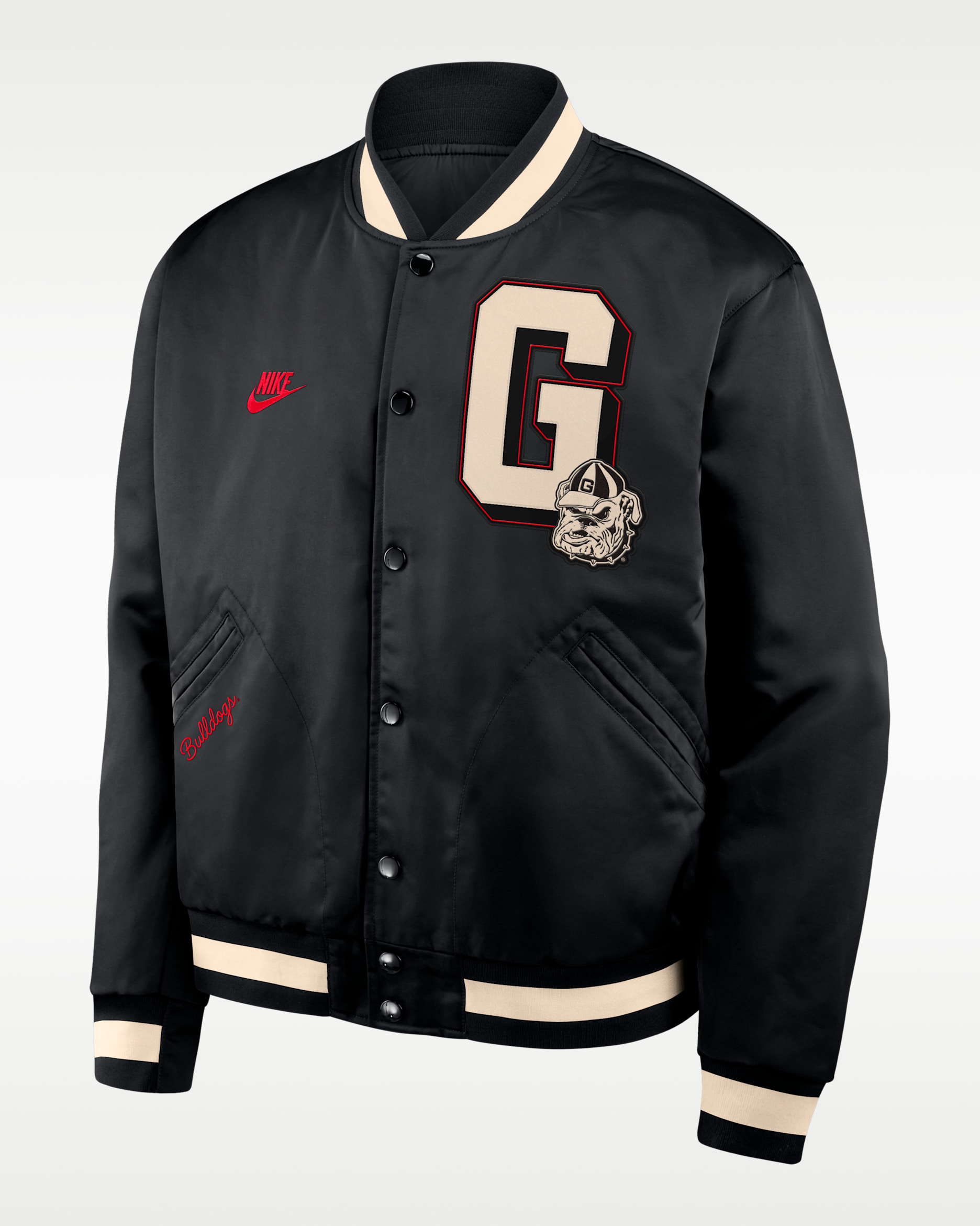 Georgia Legacy Men's Nike College Full-Snap Bomber Jacket - Black