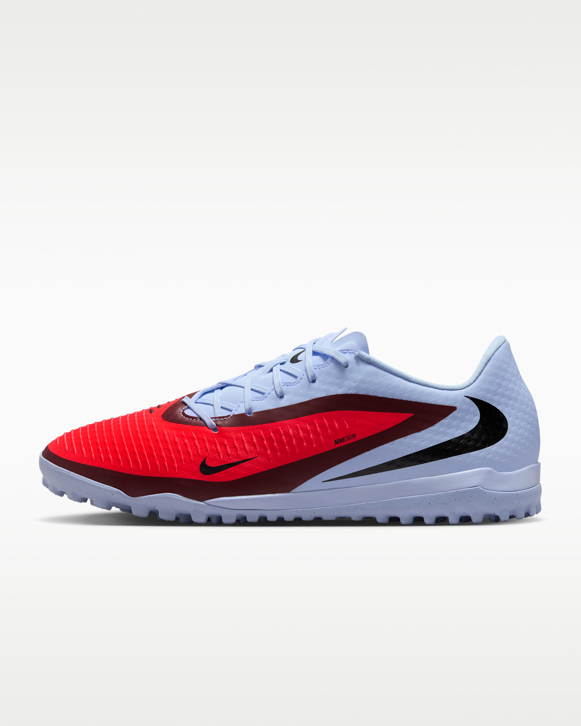 Nike Phantom 6 Low Academy Fußballschuh für Turf - Royal Tint/Bright Crimson