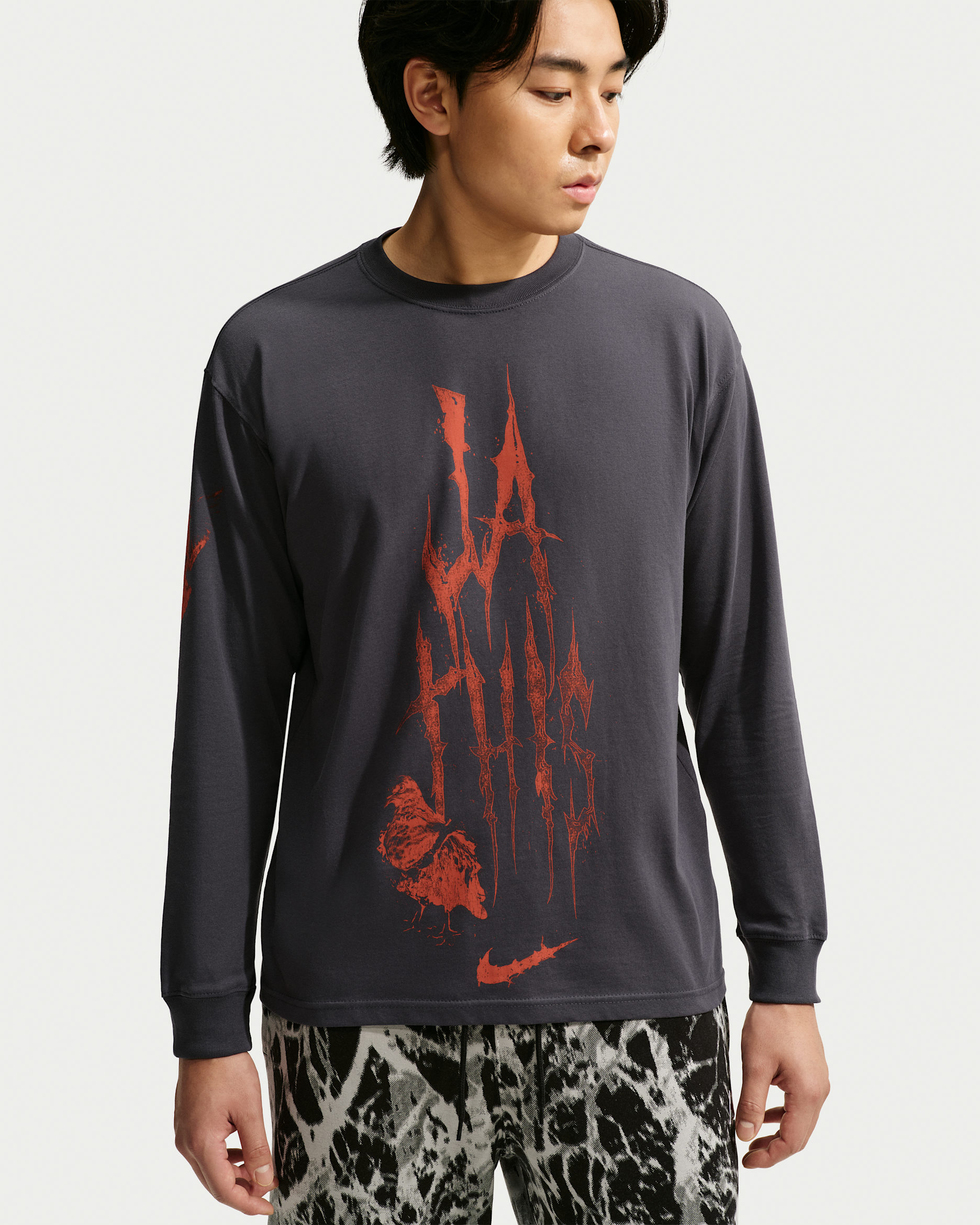 Ja Nike Essential Men's Long-Sleeve Basketball T-Shirt - Gridiron/Light Crimson